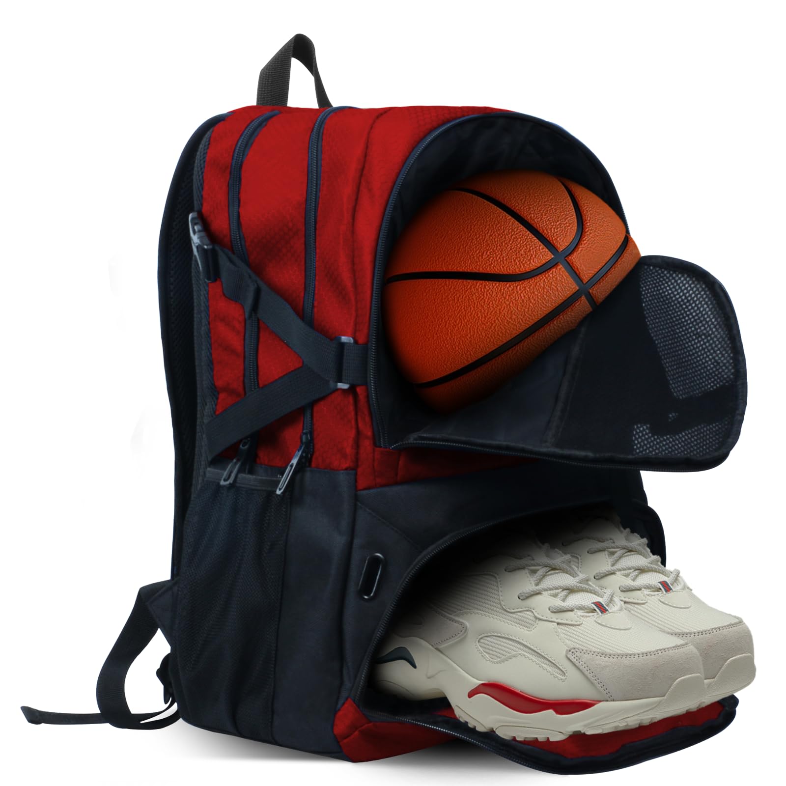 Waterproof Basketball Backpack with Large Shoe & Ball Compartment - 30L Sports Equipment Bag for Men & Women - Perfect for Gym, Soccer, Volleyball, Outdoor & Travel Activities