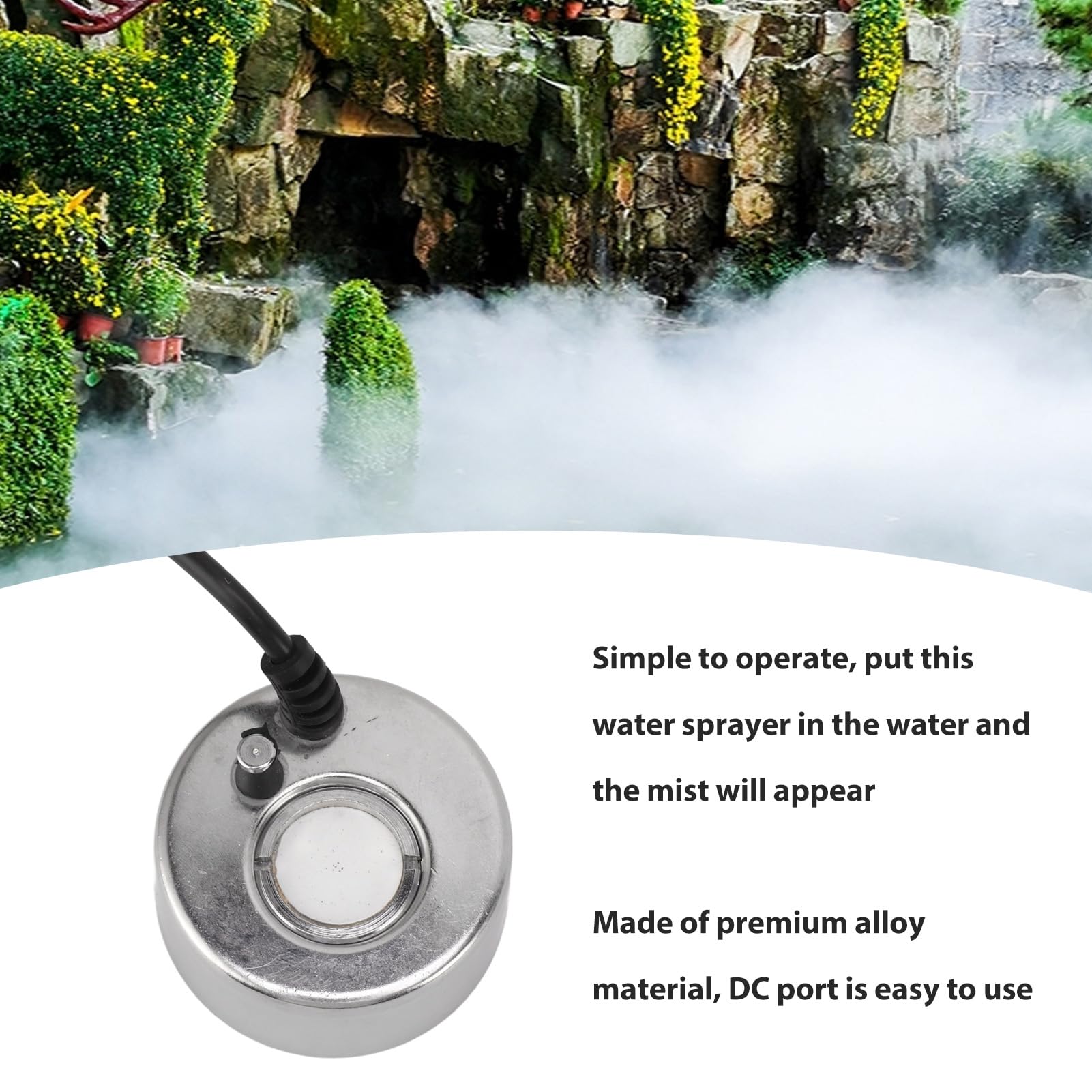Ultrasonic Mist Maker - 5V DC Indoor/Outdoor Water Fountain Atomizer for Ponds, Bonsai, Aquariums & Landscaping | Durable Alloy Design | Perfect for Home Decor, Zen Gardens & Relaxation Spaces