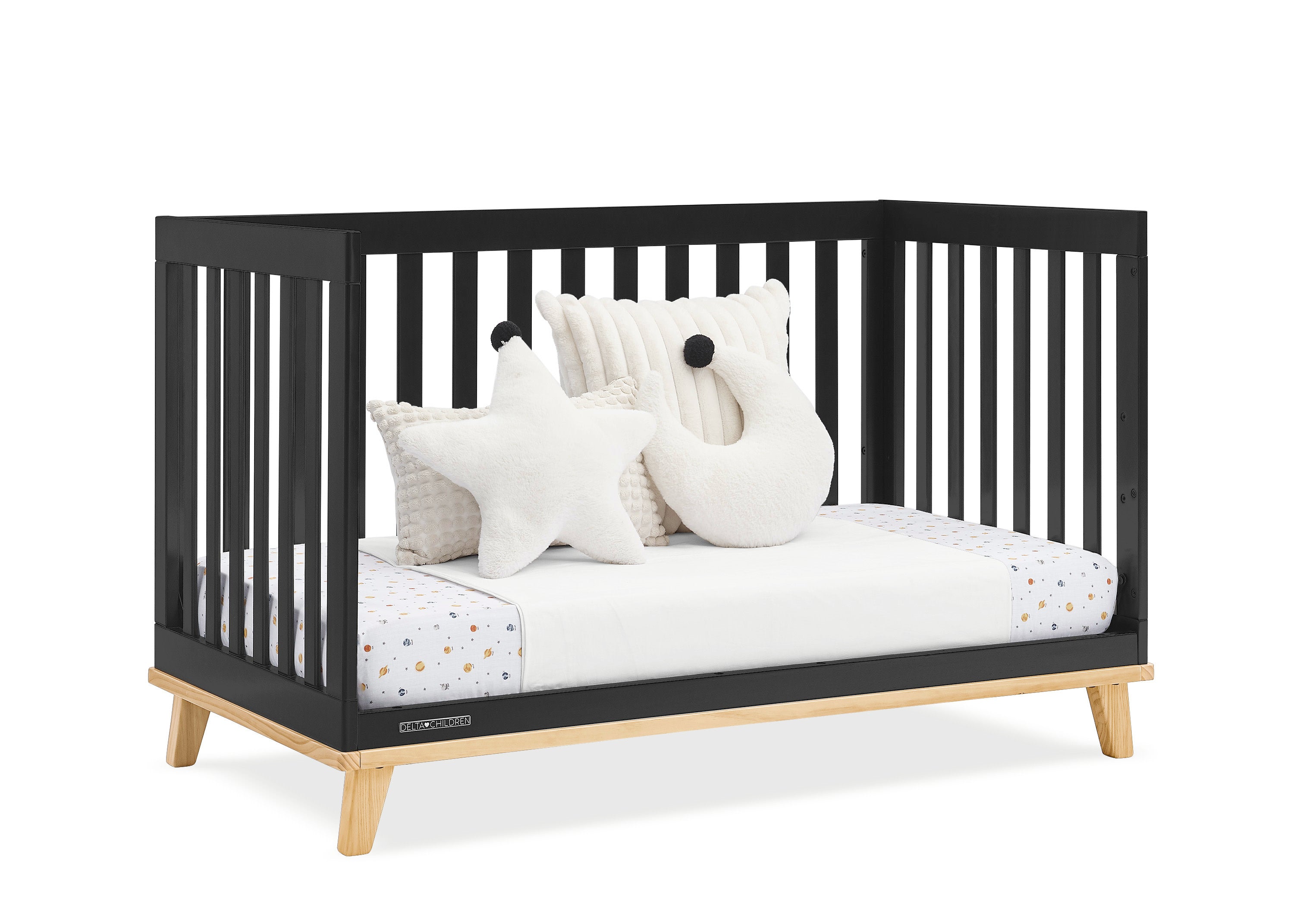 Frankie 4-in-1 Convertible Baby Crib - Toddler Bed, Daybed & Full-Size Bed - Safe Nursery Furniture for Newborns to Teens - Perfect for Bedrooms, Daycare & Guest Rooms