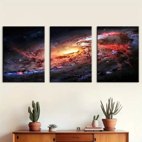 3-Piece Galaxy Outer Space Canvas Wall Art Set - 60x90cm Framed High-Quality Prints | 100% Australian Made | Ready to Hang | Perfect for Living Room, Bedroom & Office Decor