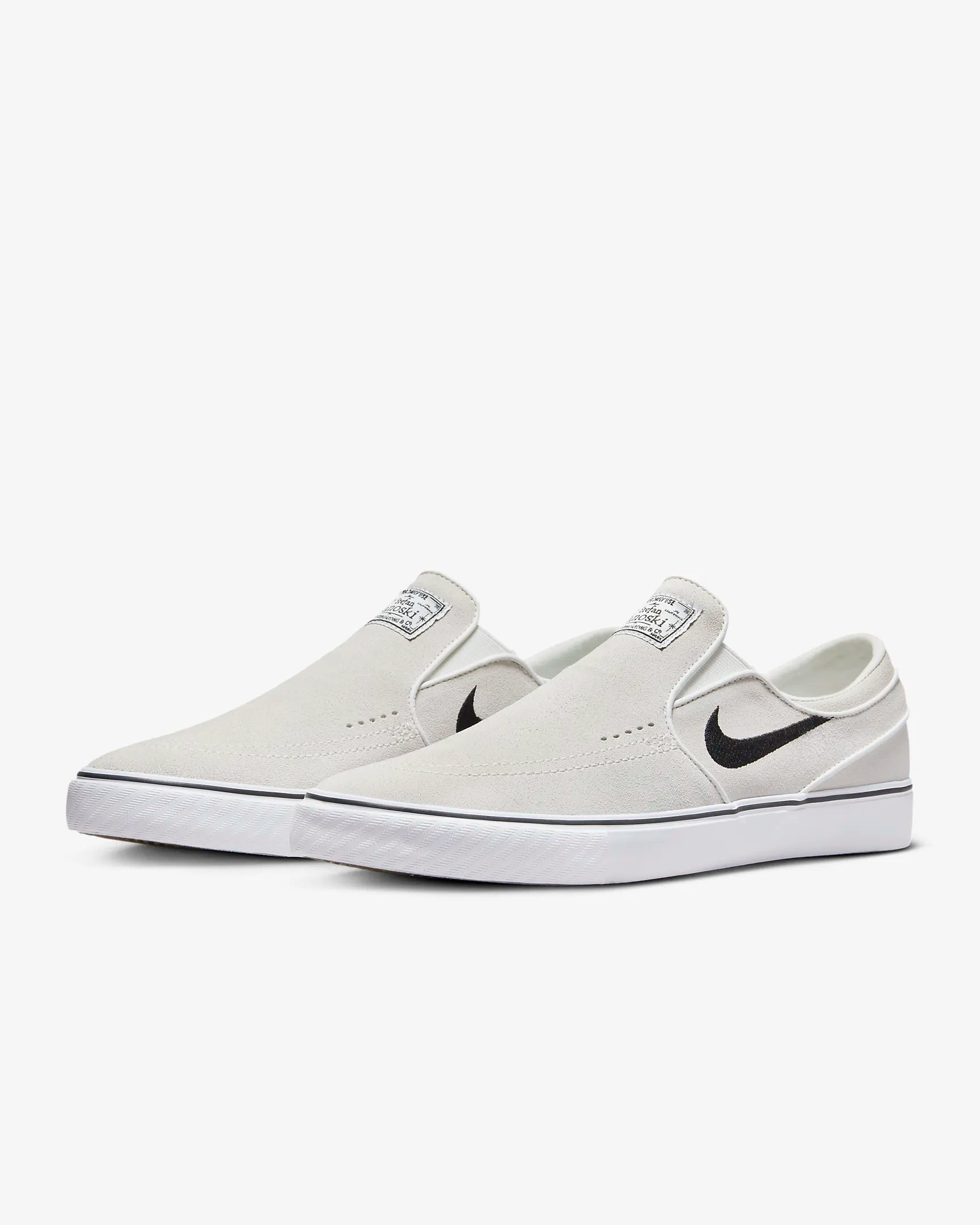 Nike SB Janoski OG+ Slip-On Skate Shoes - Summit White/Black - Comfortable Sneakers for Skateboarding & Casual Wear