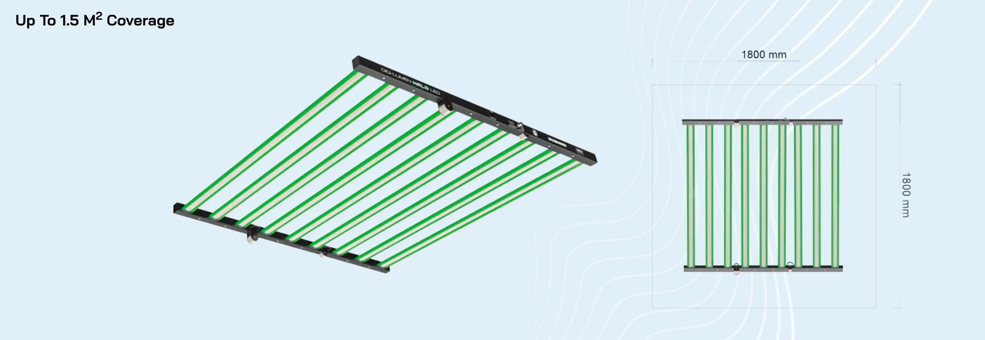 Digi Lumen 1000W Halo 9 Bar LED Grow Light with Built-in Driver - Tri-Fold Design for Indoor Plants, Hydroponics & Greenhouse Cultivation
