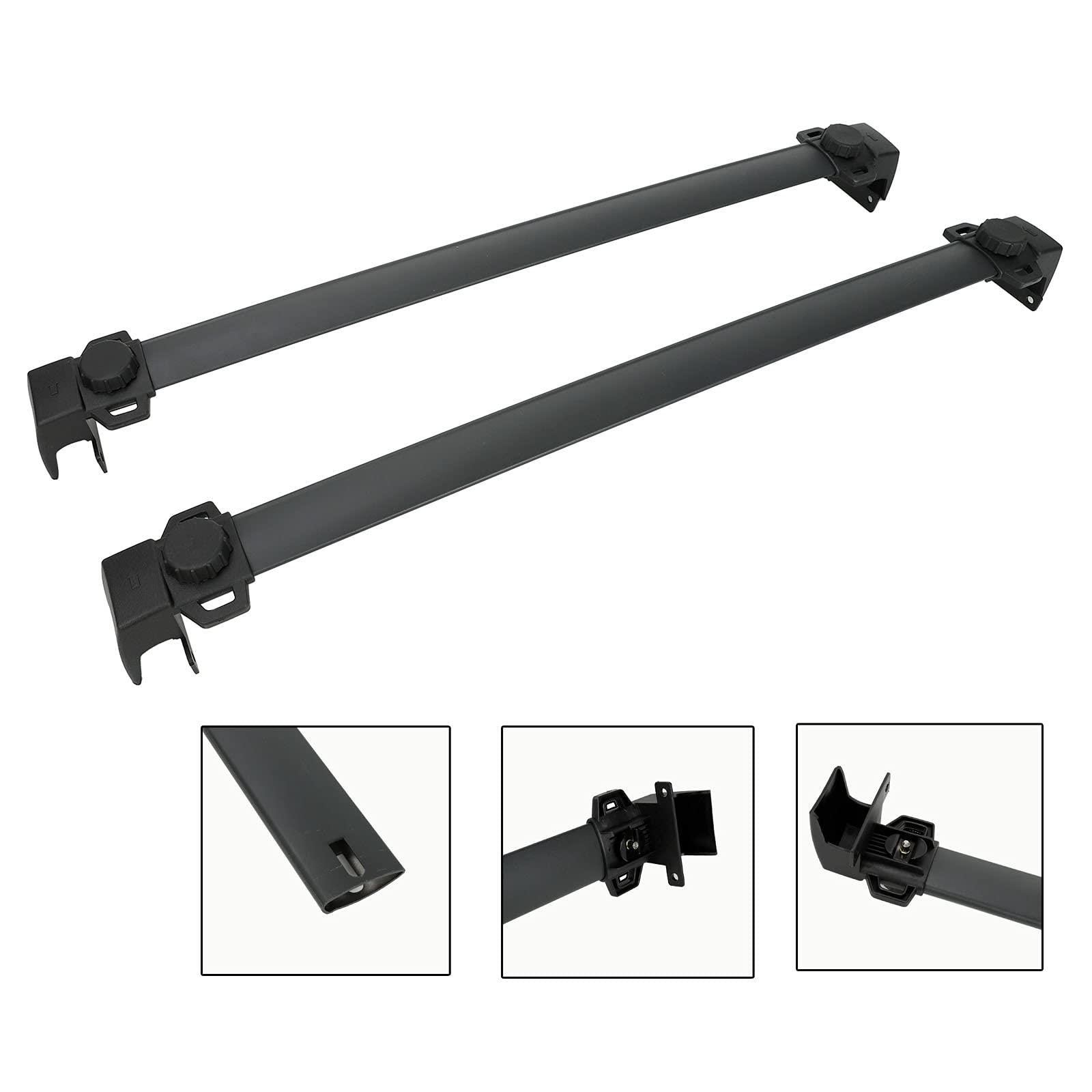 TYFYB Universal Roof Rack Cross Bars with Side Rails - Compatible with 2017-2019 Jeep Compass MP (New Body Style) - Heavy Duty Aluminum Cargo Carrier for Bicycle, Kayak, Ski, Snowboard & Luggage - Perfect for Road Trips, Camping & Outdoor Adventures