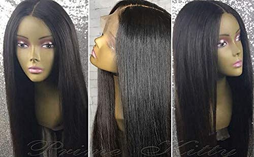 10A Virgin Brazilian Human Hair Lace Front Wig - Pre Plucked Silky Straight Glueless Wig with Baby Hair for Black Women | 130% Density 14