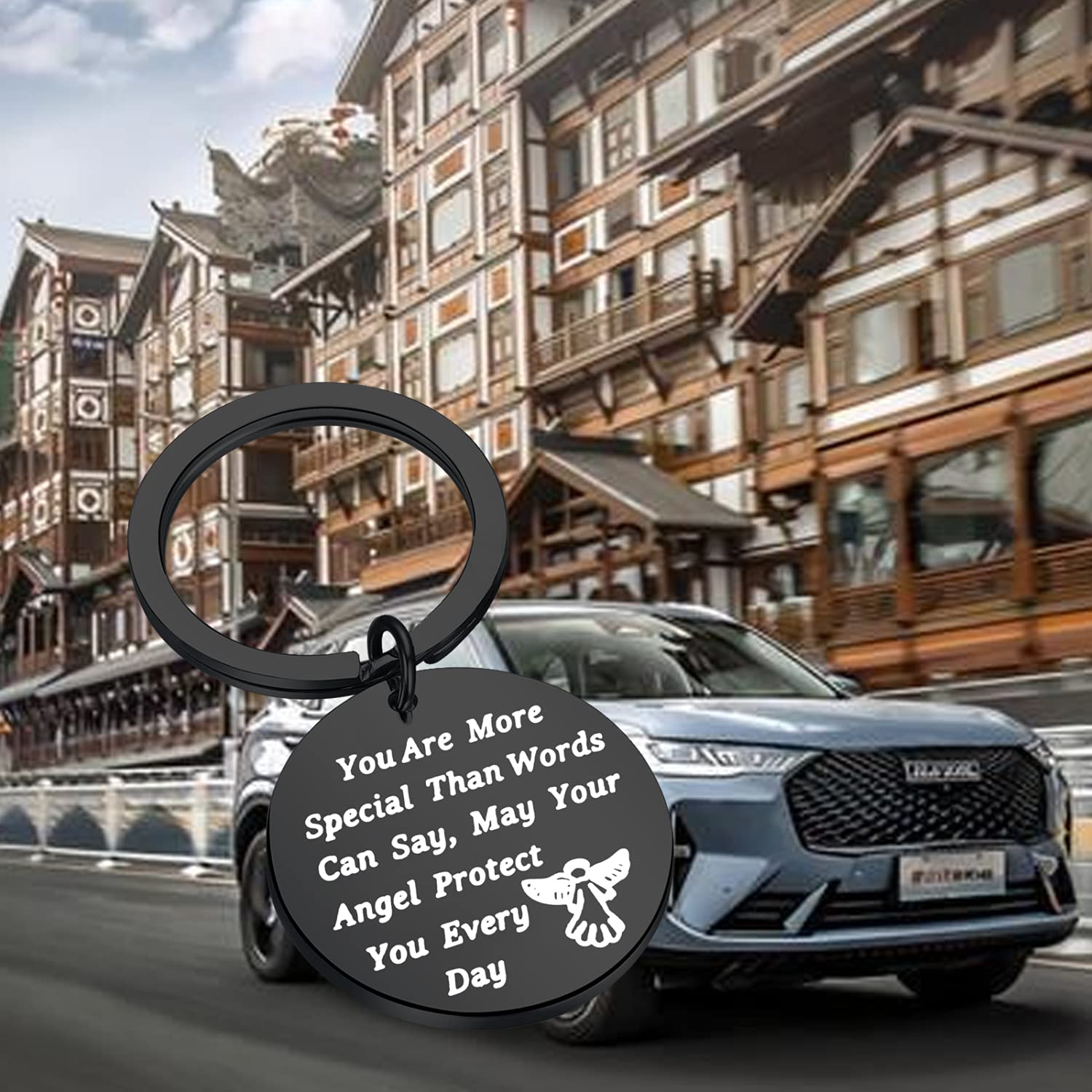 Guardian Angel Keychain for Travel Safety - Thoughtful Gift for New Drivers & Protection While Driving - Perfect for Car Keys & Safe Travel Accessories