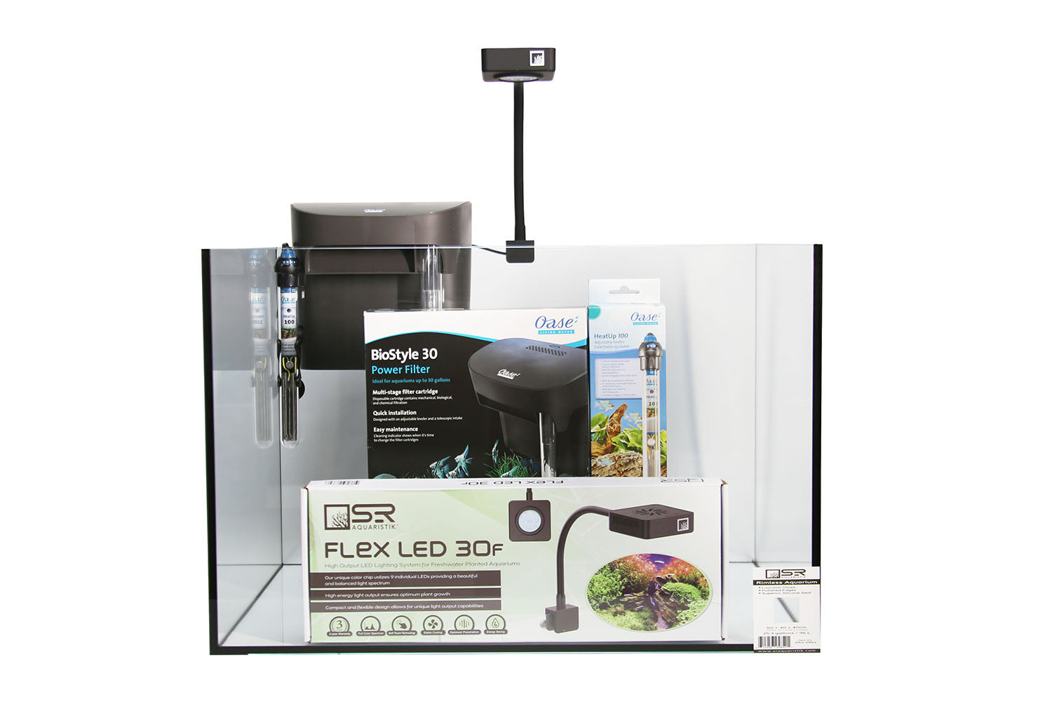 60H Gallon Aquarium Kit - Complete Fish Tank Set with LED Light & Filter - Perfect for Home, Office, or Classroom Aquascaping