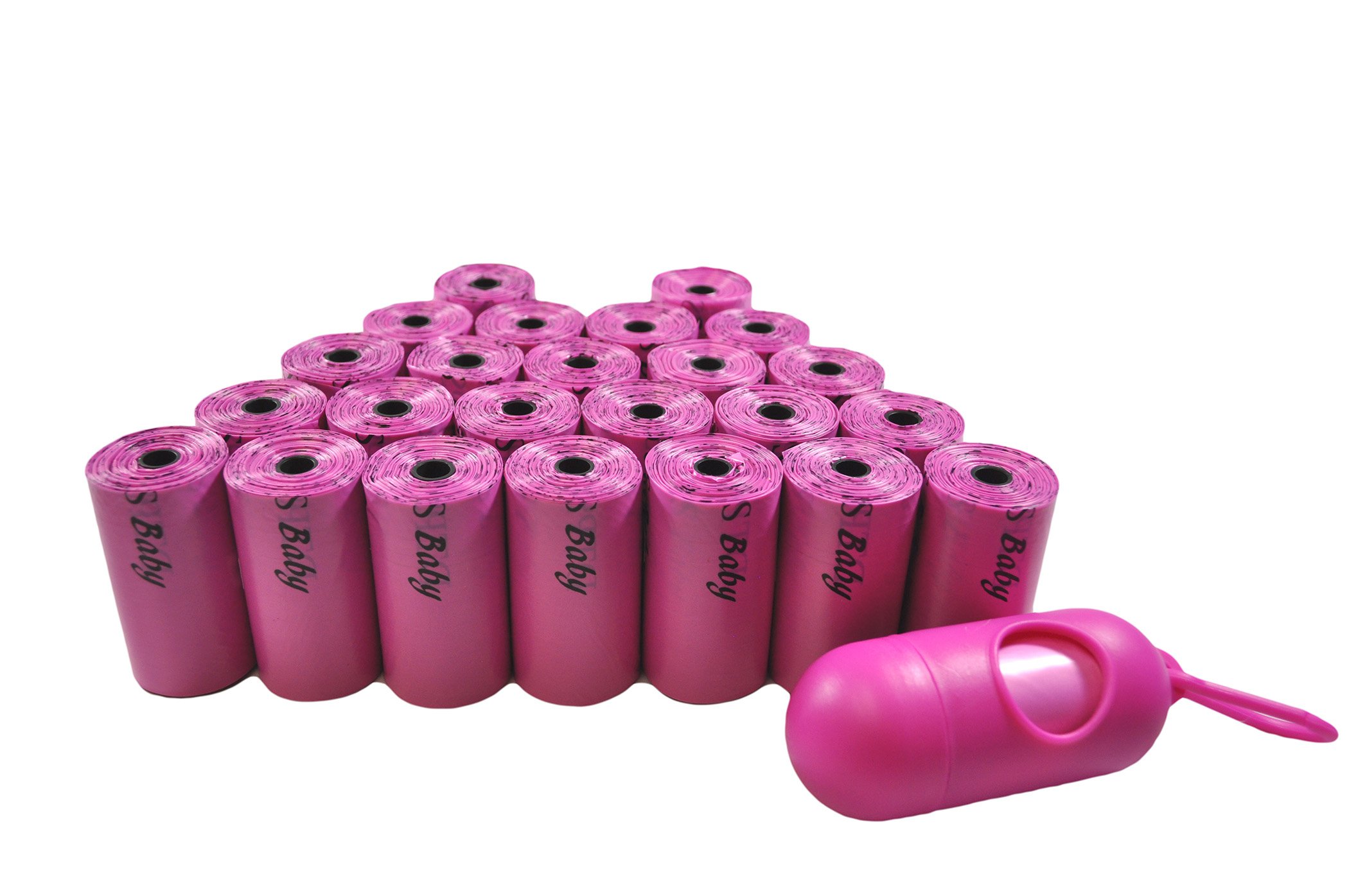 Downtown Pet Supply Disposable Diaper Refill Bags - Unscented Pink (500 Count) with Free Dispenser | Dog Waste Bags for Puppy Training & Outdoor Walks
