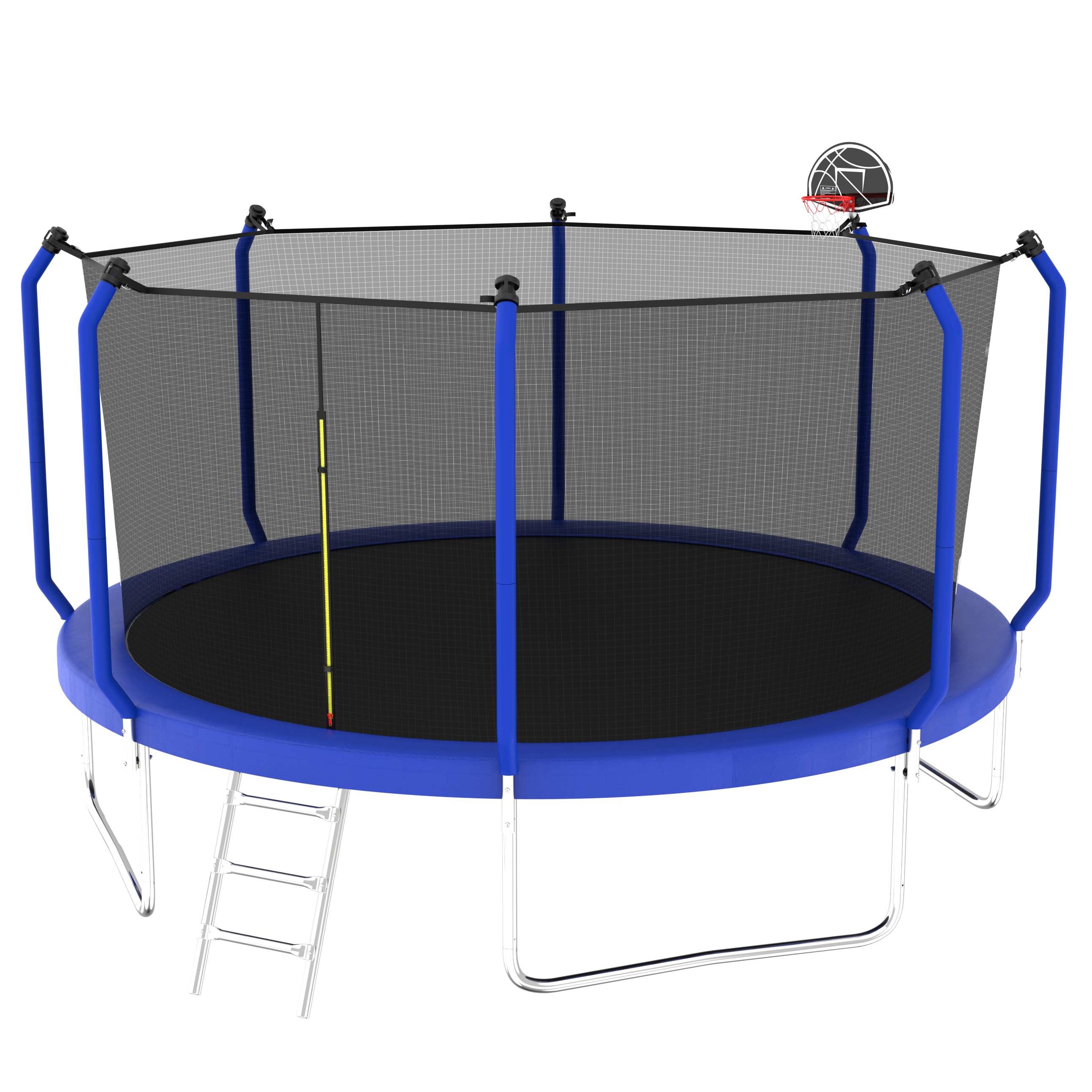 14FT Trampoline with Basketball Hoop - ASTM Approved Heavy Duty Outdoor Trampoline with Safety Enclosure Net - Perfect for Backyard Fun, Kids Play & Family Fitness Activities