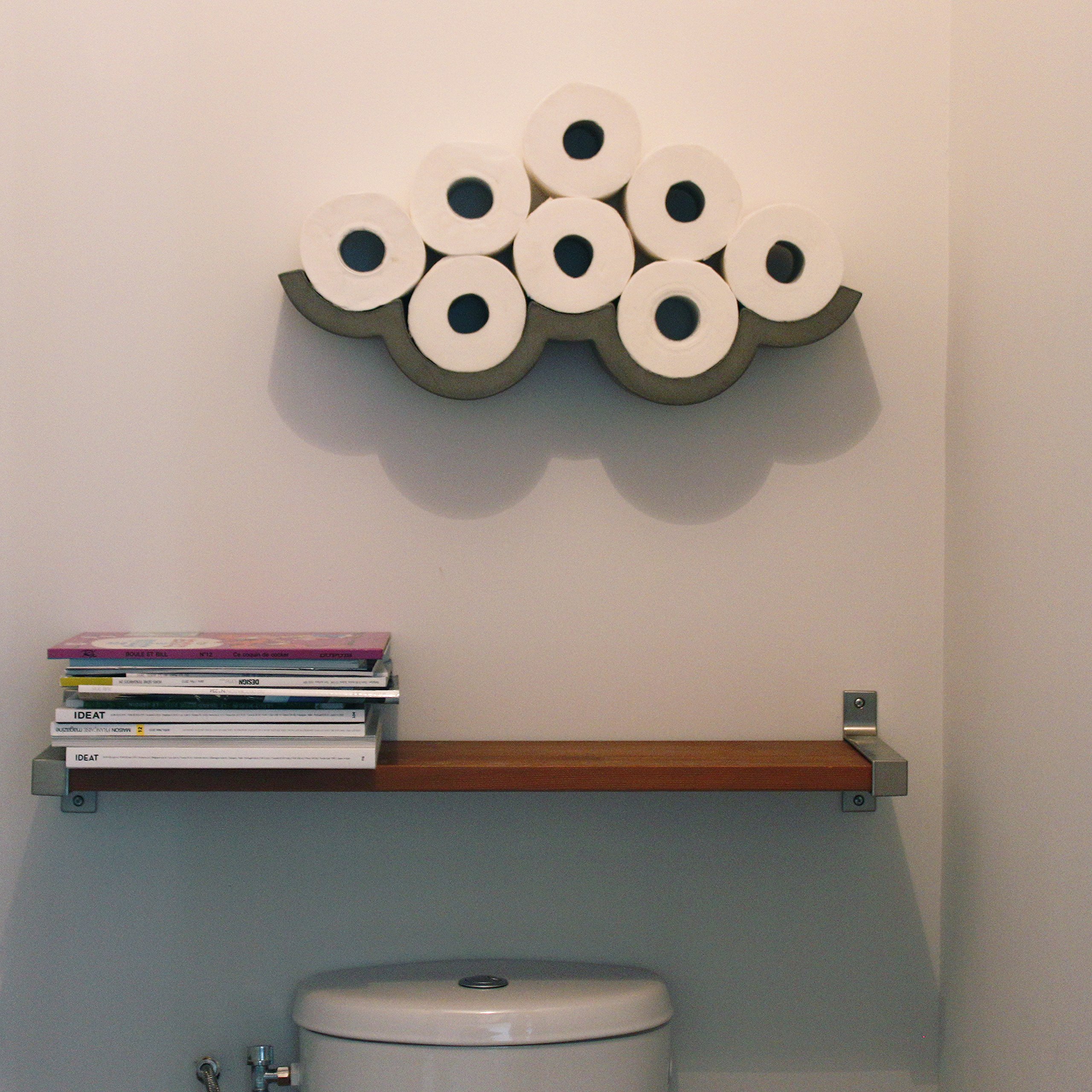 Cloud S Toilet Paper Holder - Wall Mounted Bathroom Tissue Roll Dispenser for Home & Office Use | Rustproof & Space Saving Design