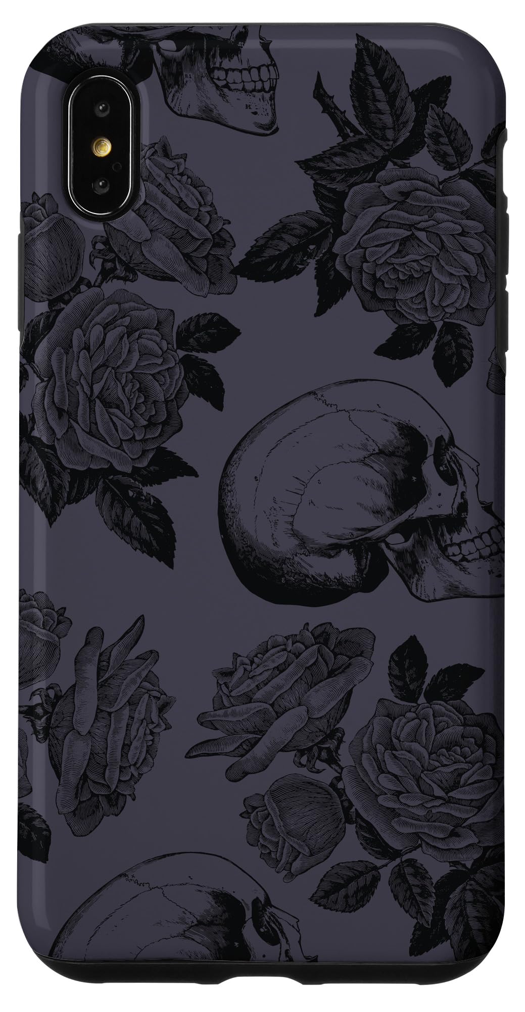 iPhone XS Max Skull and Roses Phone Case - Gothic Protective Cover for Women | Perfect for Halloween, Punk Fashion & Gothic Lifestyle Accessories