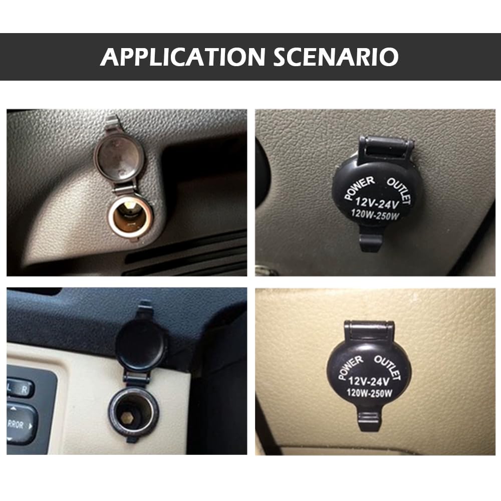 12V Waterproof Car Cigarette Lighter Socket with Extension Cable - Universal Power Outlet Adapter for Cars, Trucks & SUVs - Perfect for Road Trips, Camping & Charging Devices On-The-Go (1PC)
