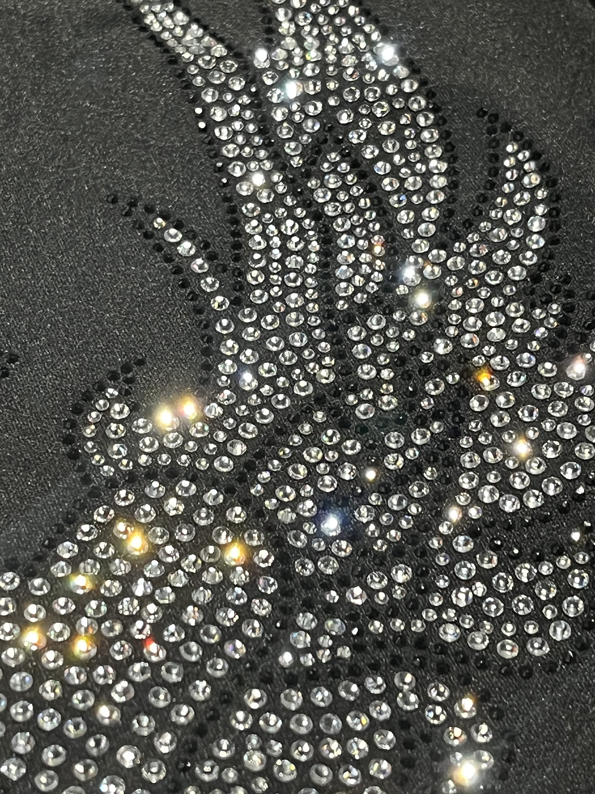 Black Tribal Angel Wings Iron-on Rhinestone Patch for Jackets, Vests & Costumes - Gothic Fashion Accessory for DIY Clothing & Cosplay