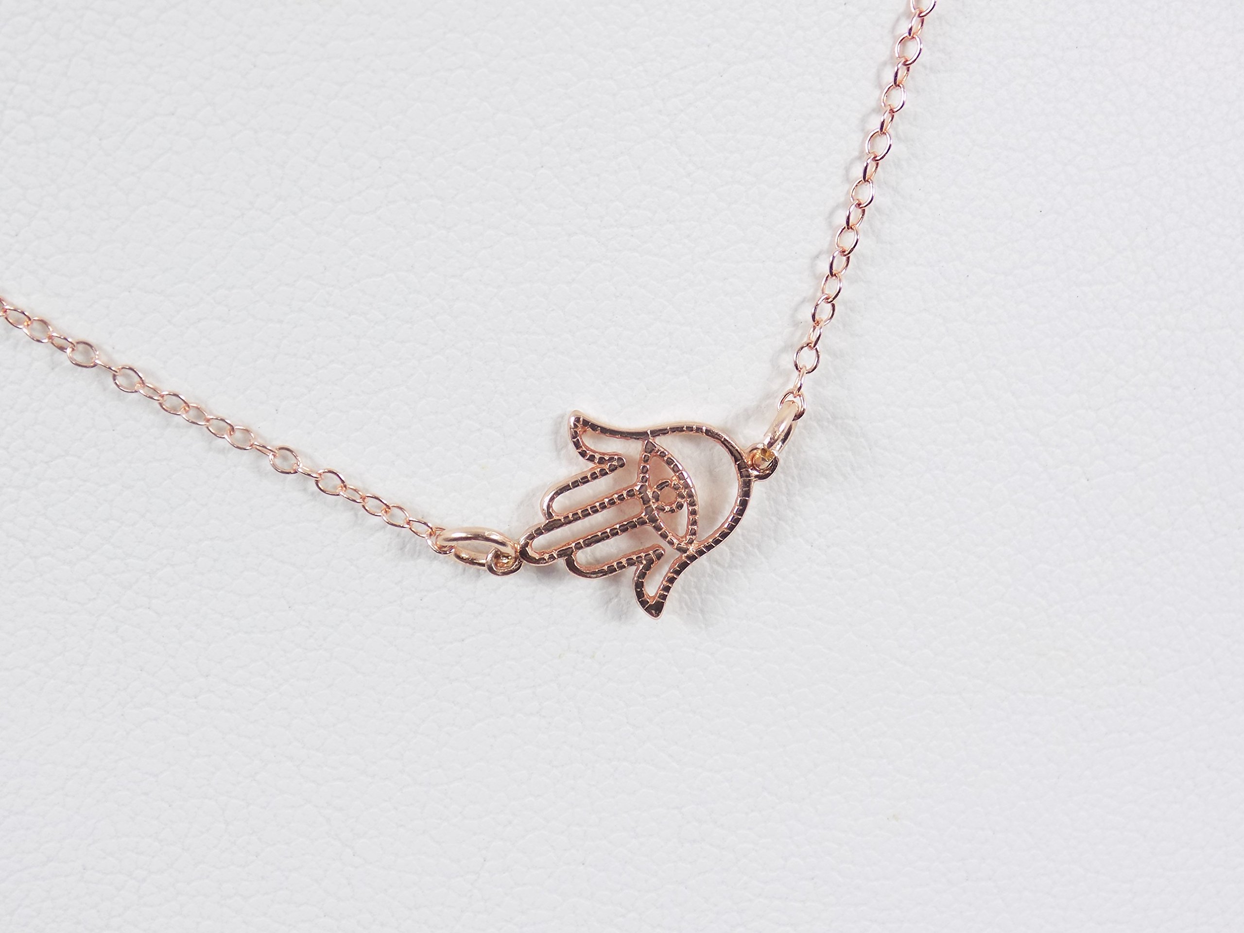 925 Sterling Silver Hamsa Hand Necklace - Hand of Fatima Charm Pendant for Women, Protection Amulet Jewelry Gift for Birthday, Travel & Spiritual Healing