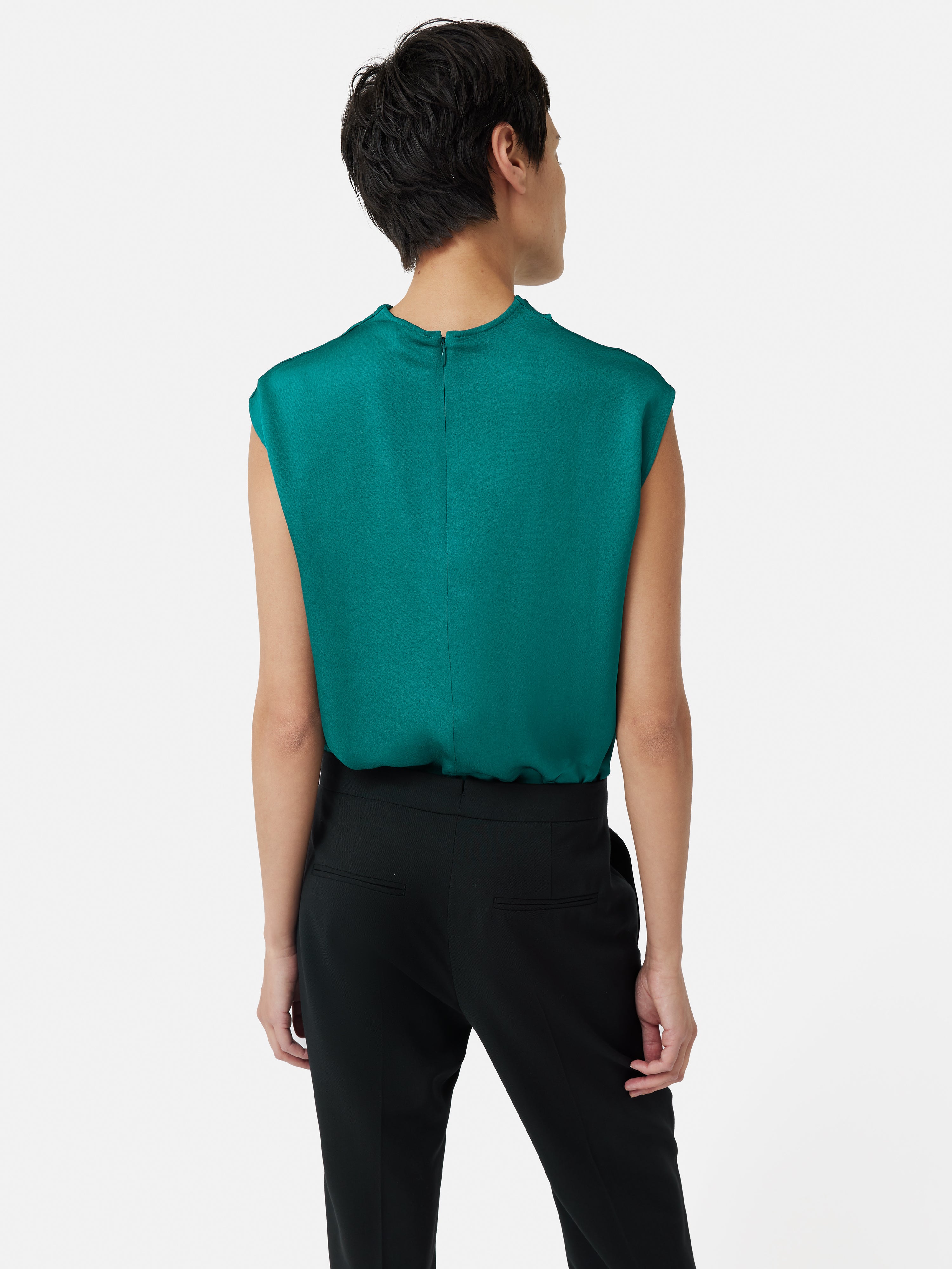 Elegant Green Satin Cowl Neck Top for Women - Perfect for Evening Parties, Date Nights & Special Occasions