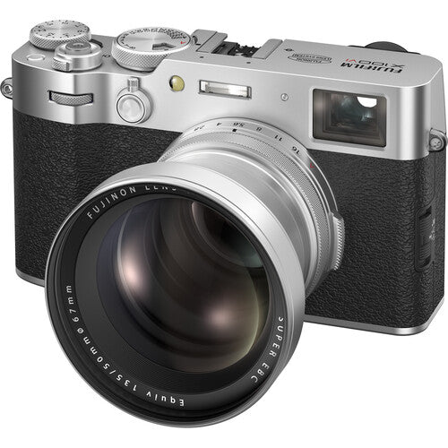 FUJIFILM X100VI Silver Digital Camera with Wide & Tele Conversion Lenses - Perfect for Street Photography, Travel & Vlogging