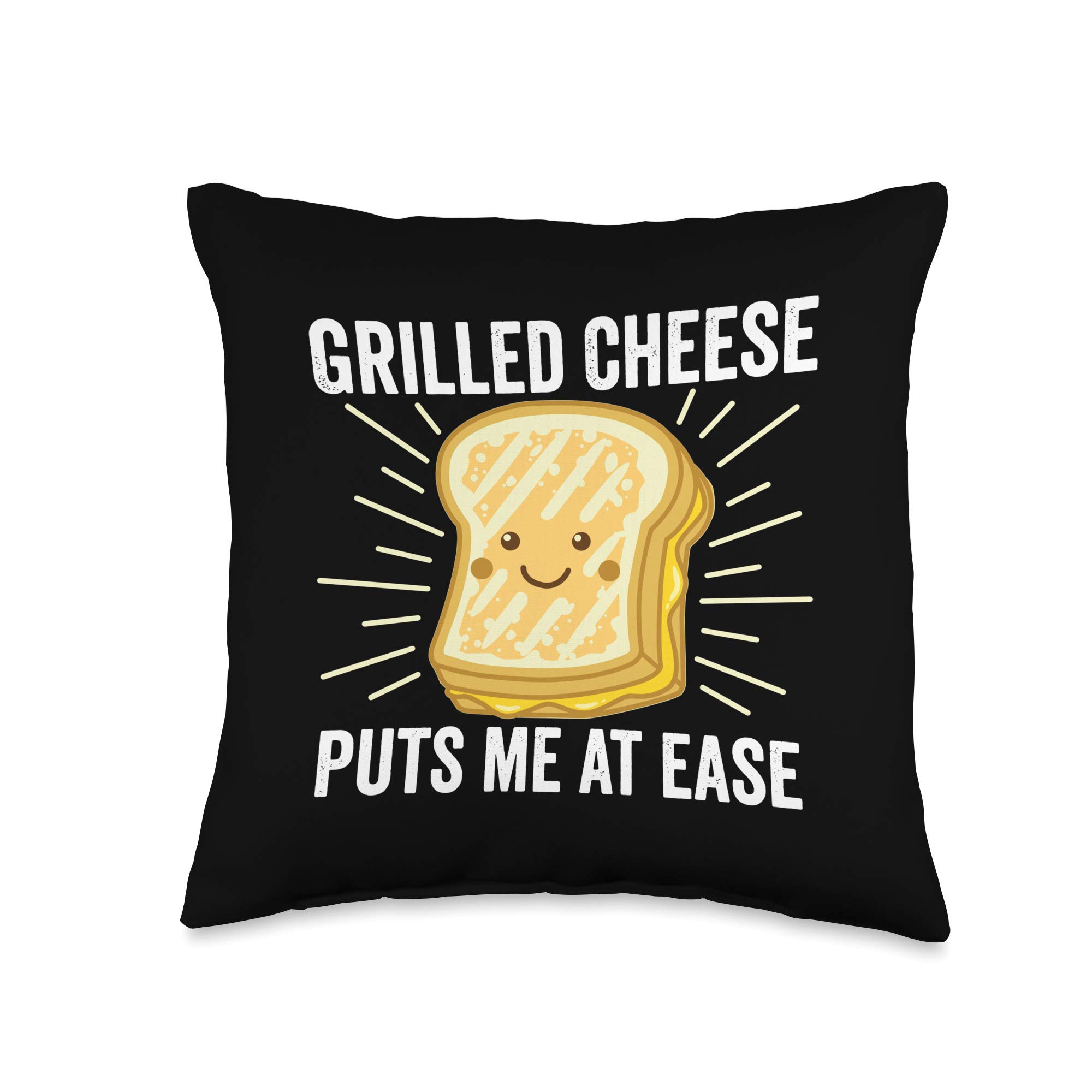 Grilled Cheese Sandwich Throw Pillow 16x16 Inch - Soft & Comfortable Dark Multicolor Cushion for Home Decor, Bedroom, Living Room, Dorm - Perfect Gift for Food Lovers & Cheese Enthusiasts