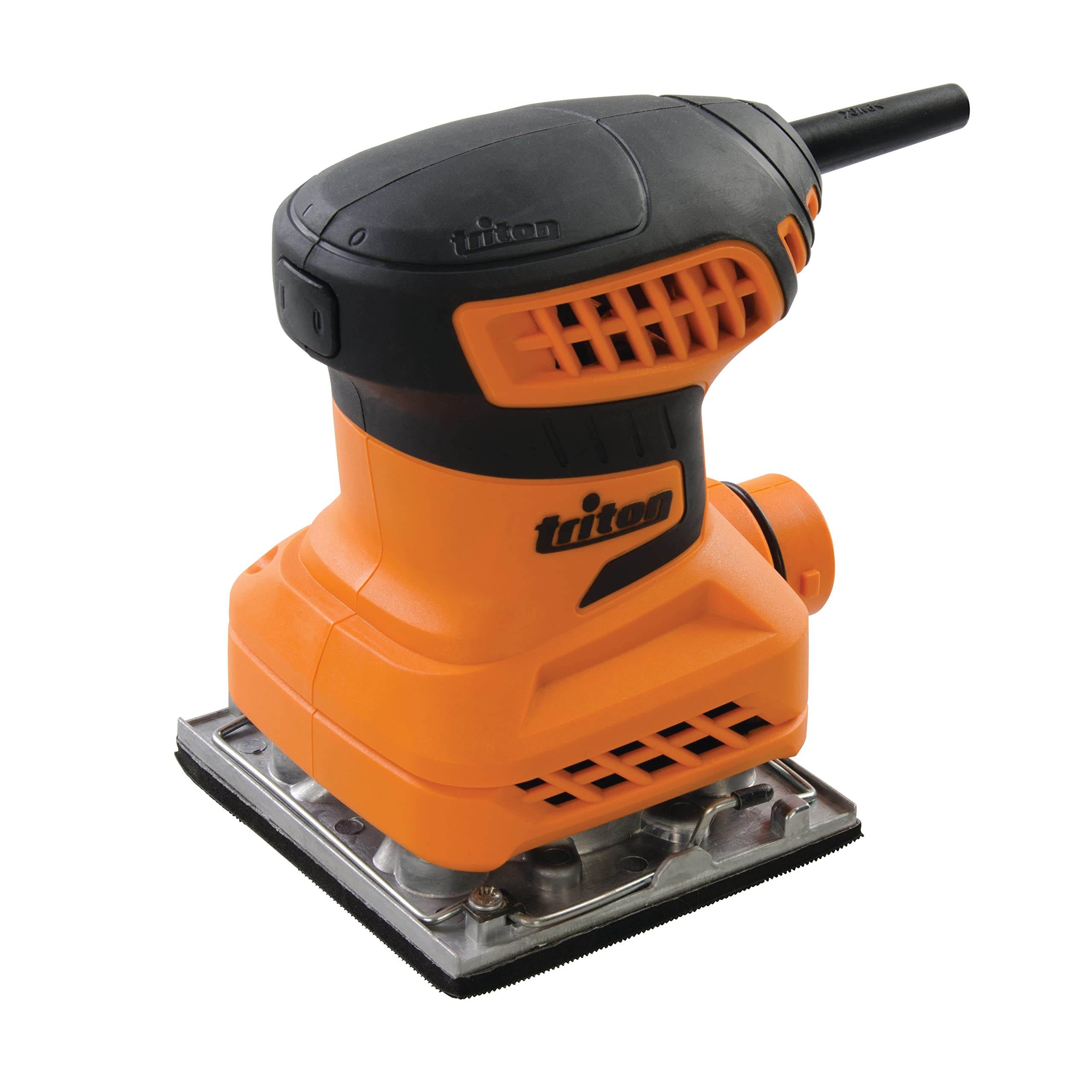 Triton 200W Orbital Palm Sander with 1/4 Sheet - Powerful & Compact Sanding Tool for Woodworking & DIY Projects (Model TQTRSS-389621, Black)