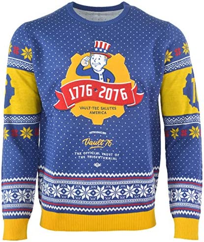 Fallout 76 Ugly Christmas Sweater | Gaming Jumper for Men & Women | Large Size | Perfect for Cosplay, Holiday Parties & Gaming Events