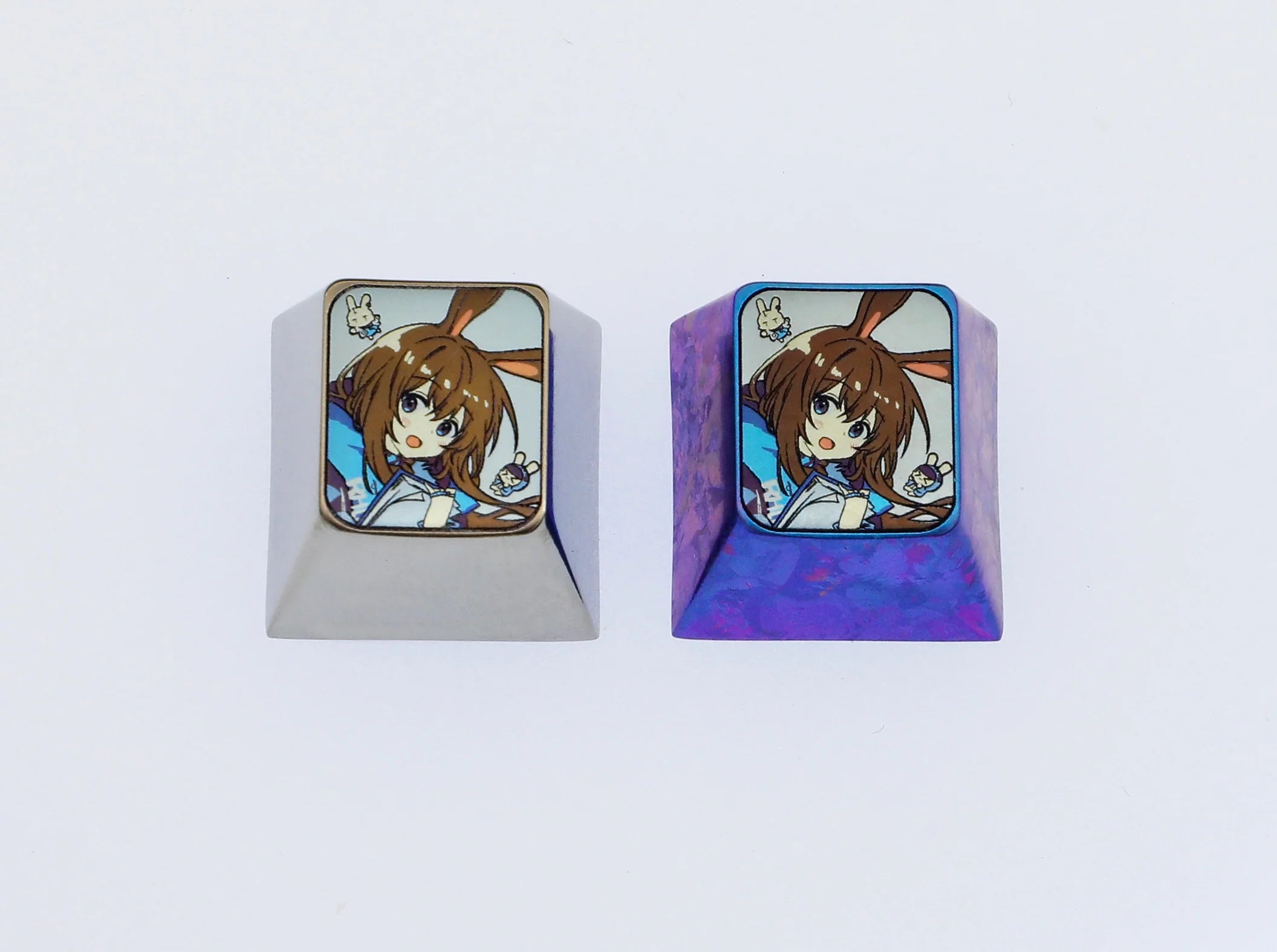 Arknights Amiya Titanium Alloy Custom Keycaps - Personalized Mechanical Keyboard Keycaps for Gaming & Typing | Perfect for PC, Laptop & Office Setup