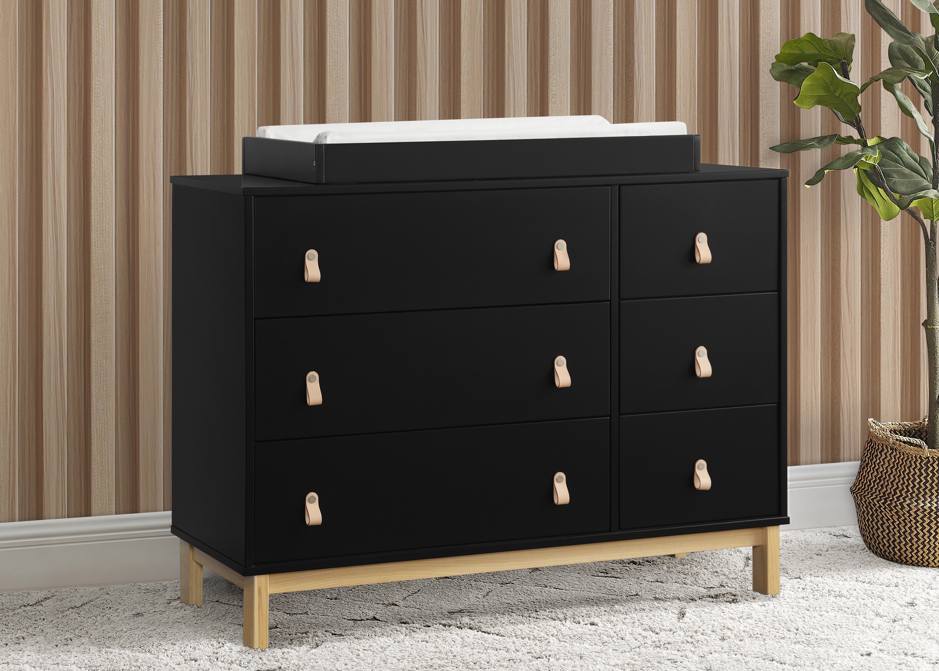 BabyGap Legacy 6-Drawer Dresser with Leather Pulls & Interlocking Drawers - Nursery Storage Solution for Baby Clothes, Blankets & Essentials