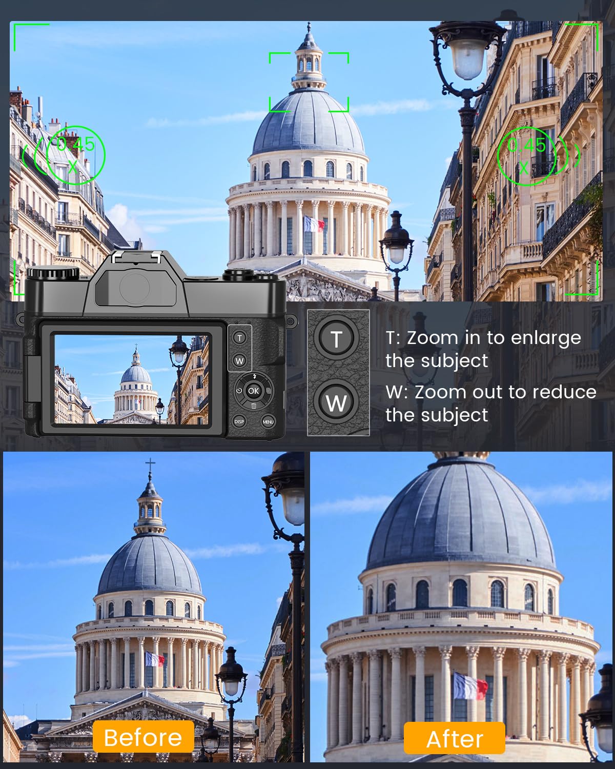 2024 Upgraded VJIANGER 4K 56MP Digital Camera with WiFi, 180° Flip Screen & 16X Zoom - Perfect for YouTube Vlogging, Travel Photography, and Content Creation (Includes 52mm Lens, 2 Batteries, 32GB SD Card, Black)