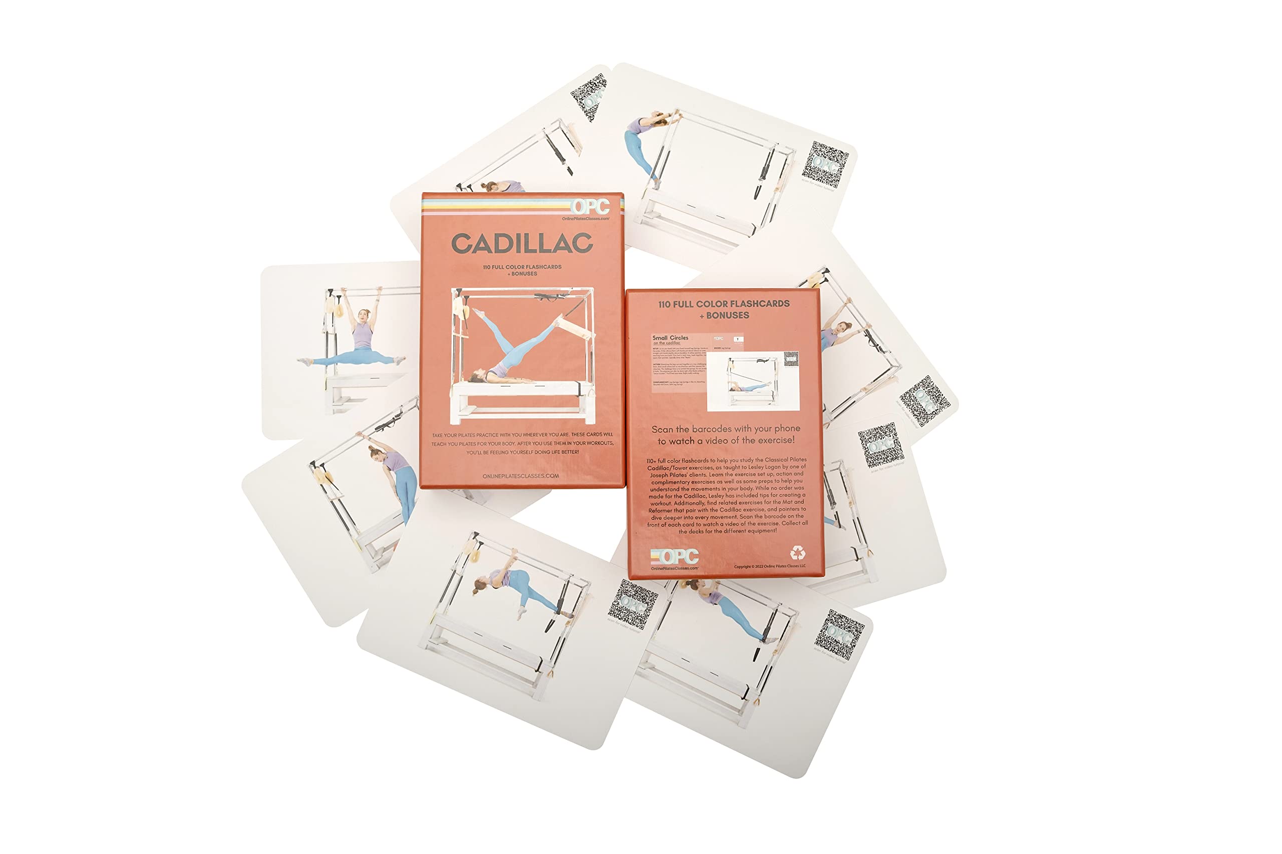 Online Pilates Classes with Video Tutorials & 110-Level Fitness Flash Cards - Cadillac Tower Reformer Deck for Home Gym Workouts (Reformer Not Included) - Perfect for Beginners to Advanced Home Exercise & Studio Training