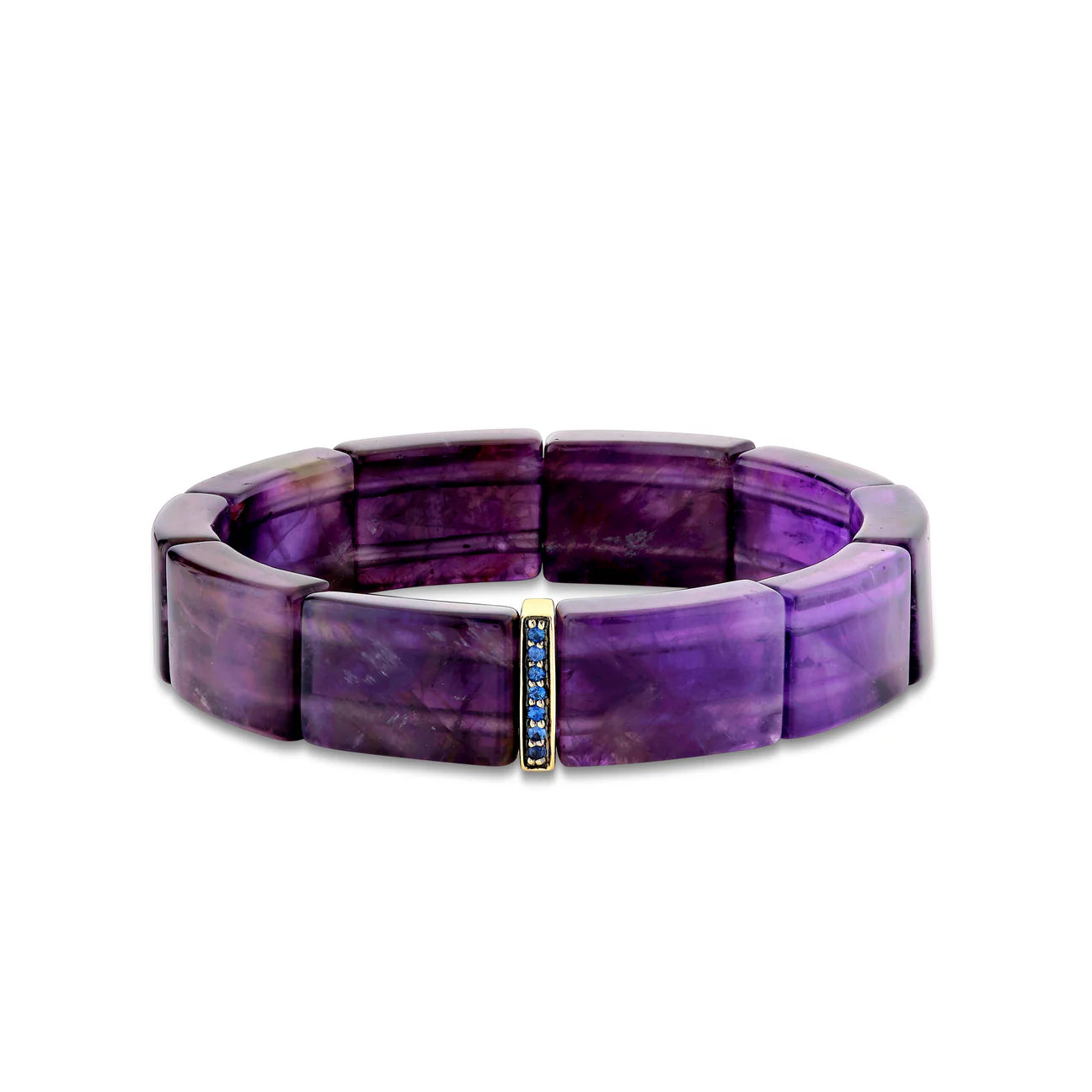 Sydney Evan Genuine Amethyst & Sapphire Beaded Bracelet for Women - Elegant Jewelry Gift for Birthday, Anniversary & Special Occasions