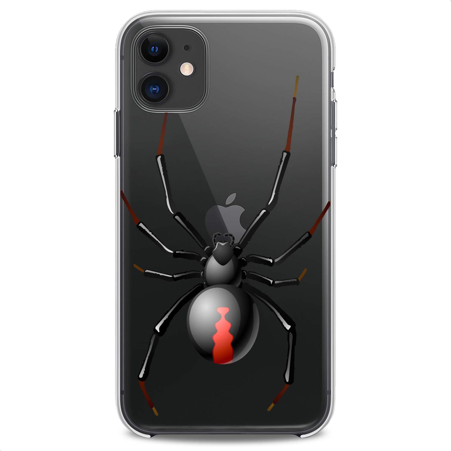 Spider-Man TPU Phone Case for iPhone 16/15/14/13/12/11 Pro Max/Plus/Mini/XS/XR/X/8+/7/6/5/SE - Black Widow Design Slim Flexible Silicone Cover with Horror Fear Print - Perfect for Halloween, Cosplay & Superhero Fans