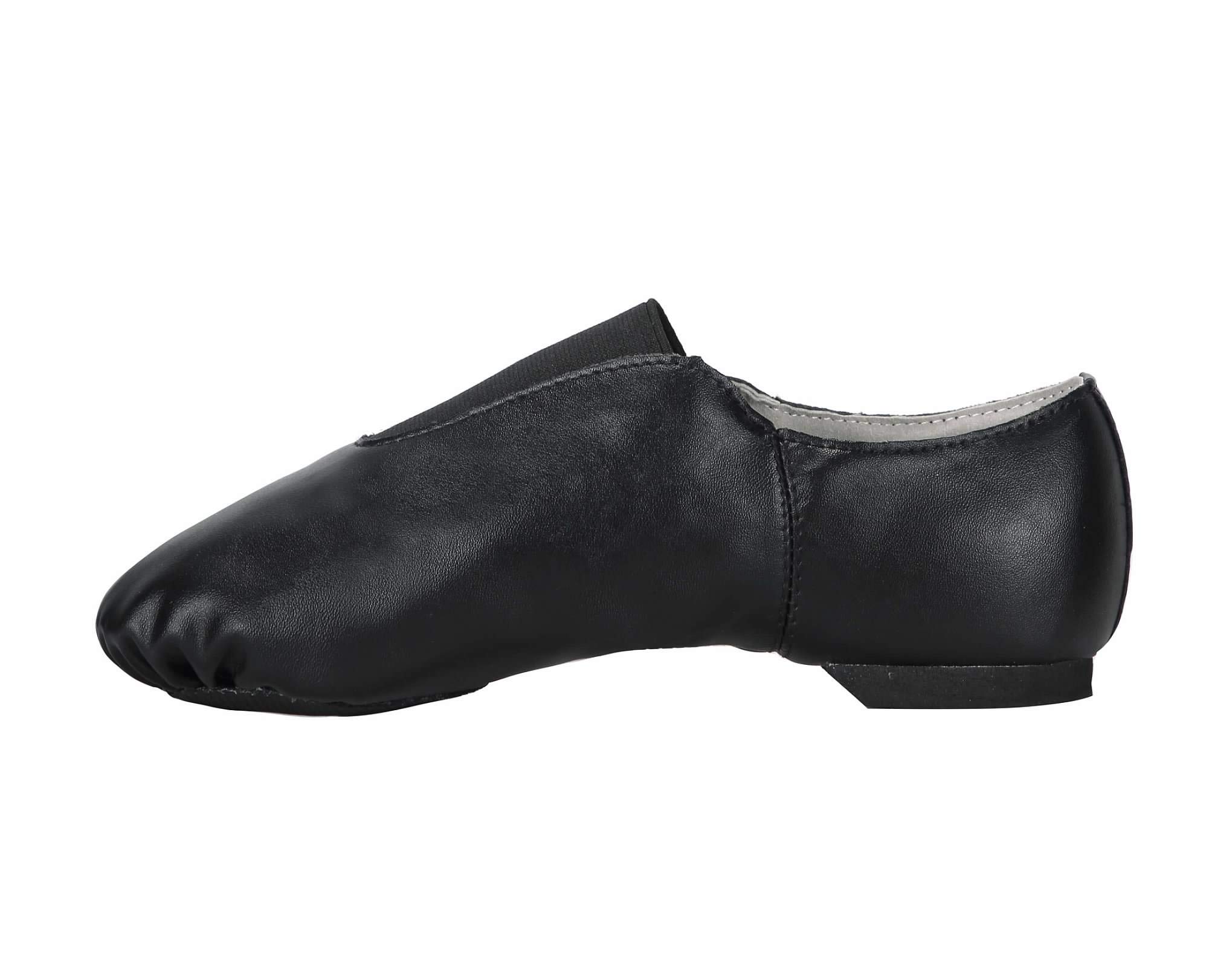 Linodes PU Leather Jazz Shoes Slip-On for Girls & Boys - Comfortable Elastic Dance Shoes for Toddler, Little Kid & Big Kid - Perfect for Ballet, Jazz, and Dance Classes