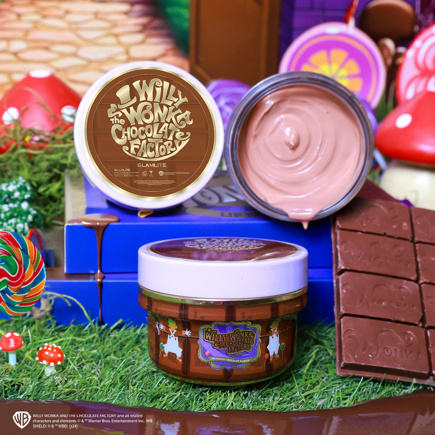 Wonka x Glamlite Full Makeup Collection - Eyeshadow Palette, Lipstick & More | Limited Edition | Perfect for Halloween, Cosplay & Themed Parties