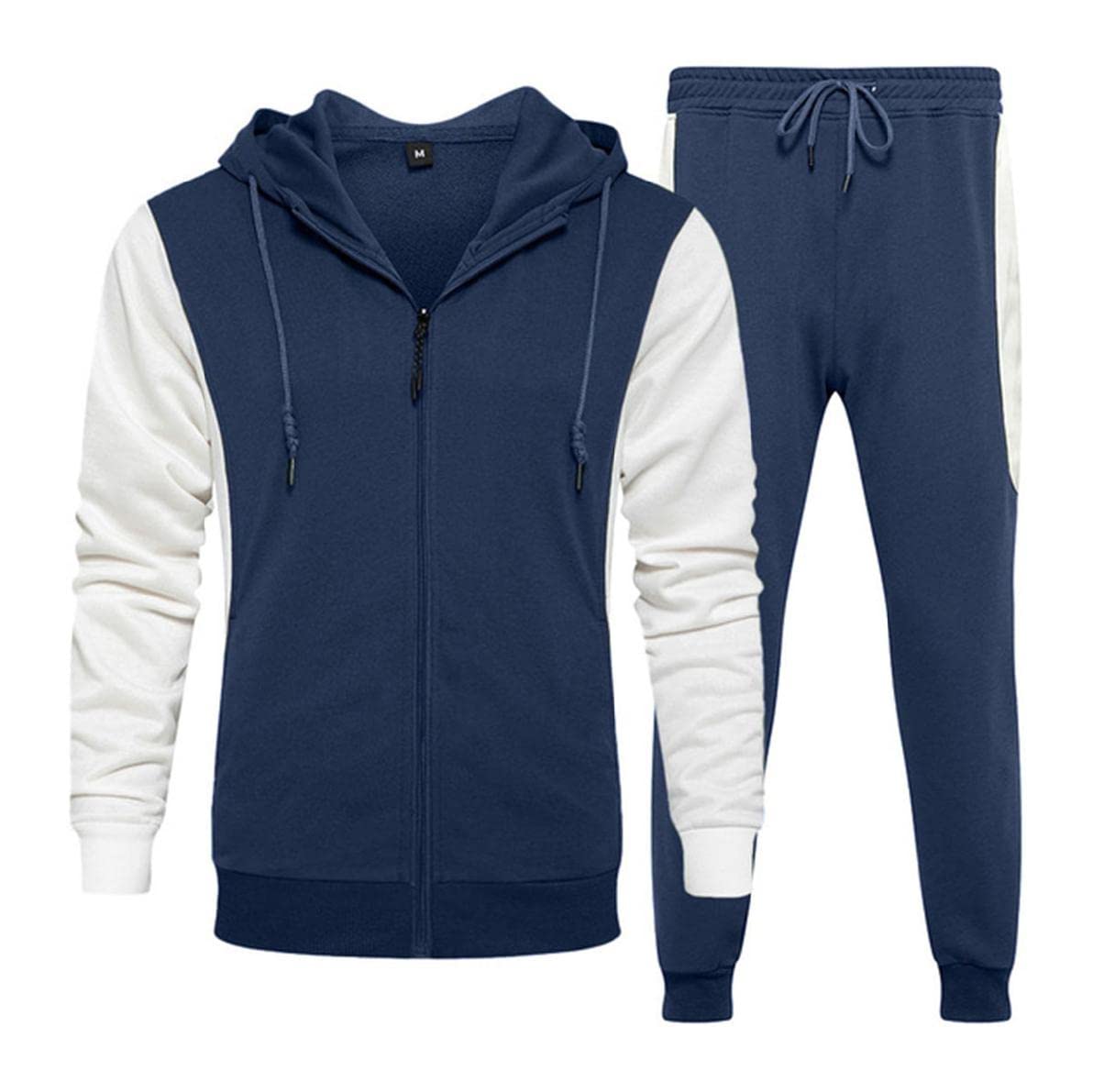 Men's Casual Tracksuit 2-Piece Set - Long Sleeve Hooded Running Jogging Athletic Sportswear for Gym, Workout & Outdoor Activities