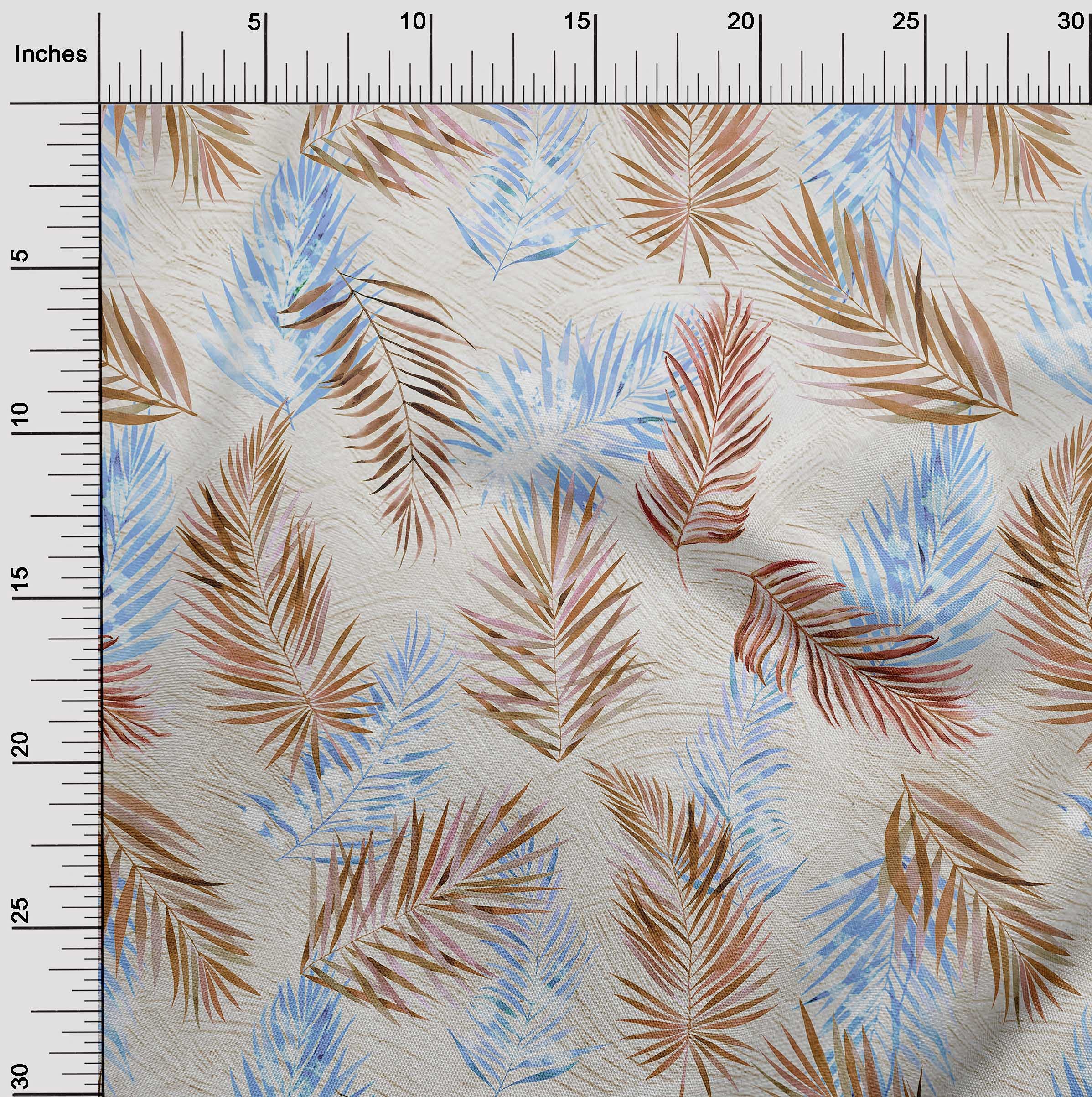 oneOone Cotton Cambric Brown Fabric with Tropical Leaf Print - 56 Inch Wide DIY Sewing Material for Clothing, Quilting & Home Decor | Premium Fabric by The Yard for Dressmaking, Crafts & Tropical-Themed Projects