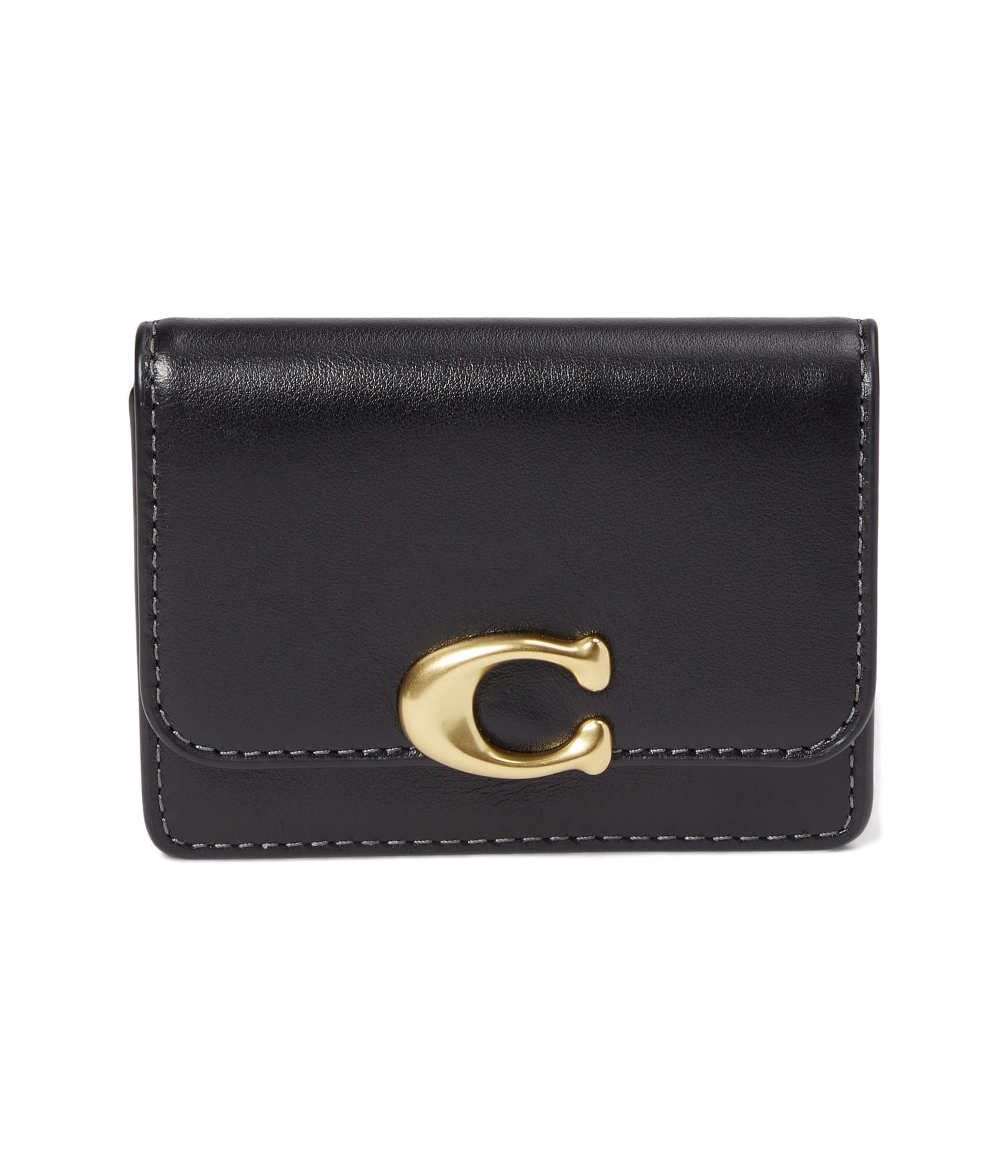 Coach Women's Bandit Card Case Wallet - Slim RFID Blocking Leather Credit Card Holder for Women (Black, One Size) - Perfect for Everyday Use, Travel & Minimalist Lifestyle