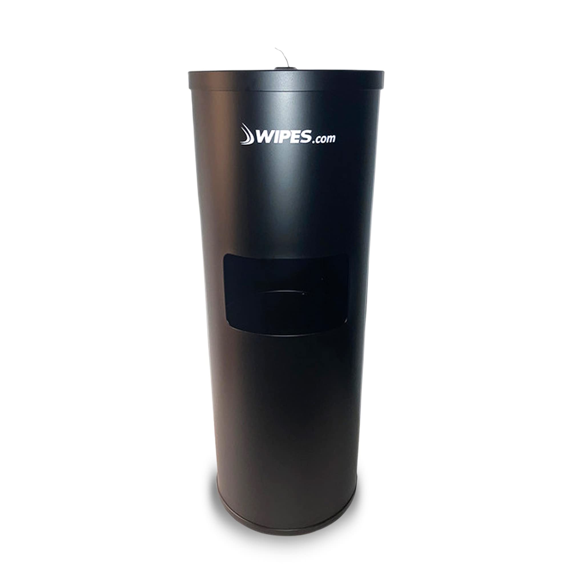 Stainless Steel Wipes Dispenser Floor Stand - Multipurpose Wipes Container with Trash Can & Refillable Bucket - Compatible with Large Roll Wipes - Black Powder Coated - Ideal for Home, Office, Kitchen & Commercial Use
