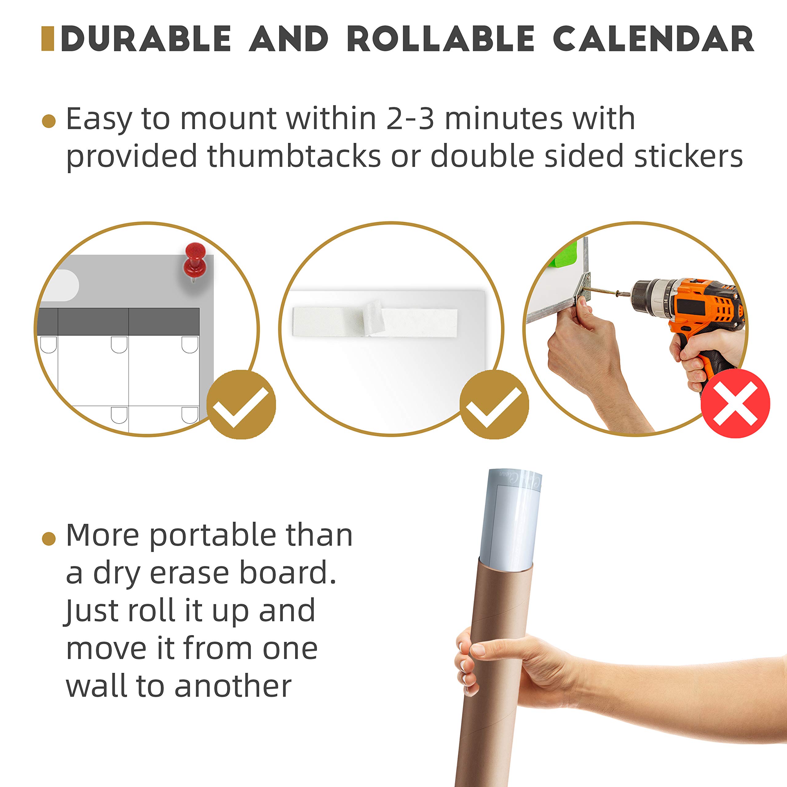 2025 Large Dry Erase Wall Calendar 48