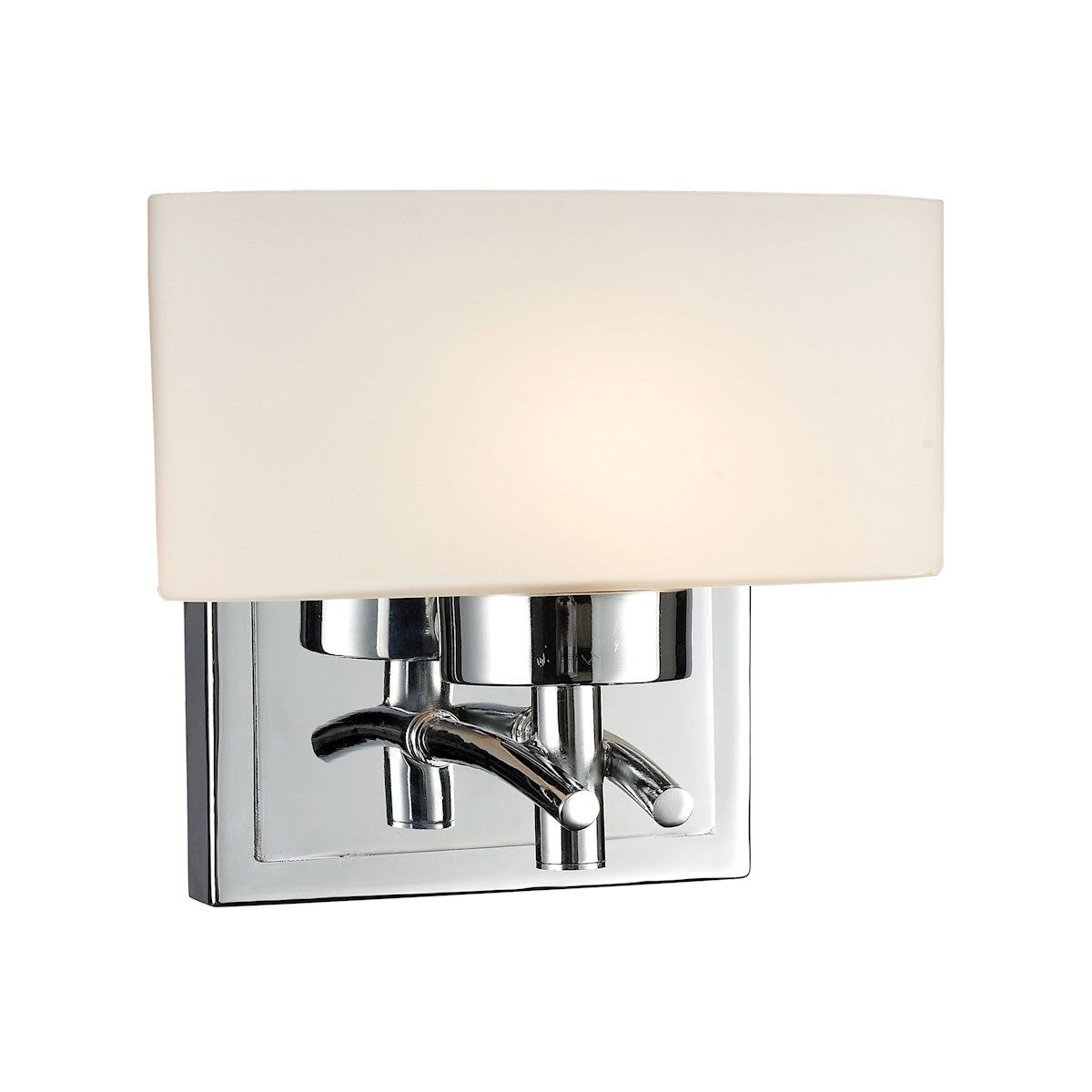 Eastbrook 1-Light Modern Wall Sconce in Polished Chrome with Opal White Glass Shade - Perfect for Bedroom, Hallway, and Living Room Lighting