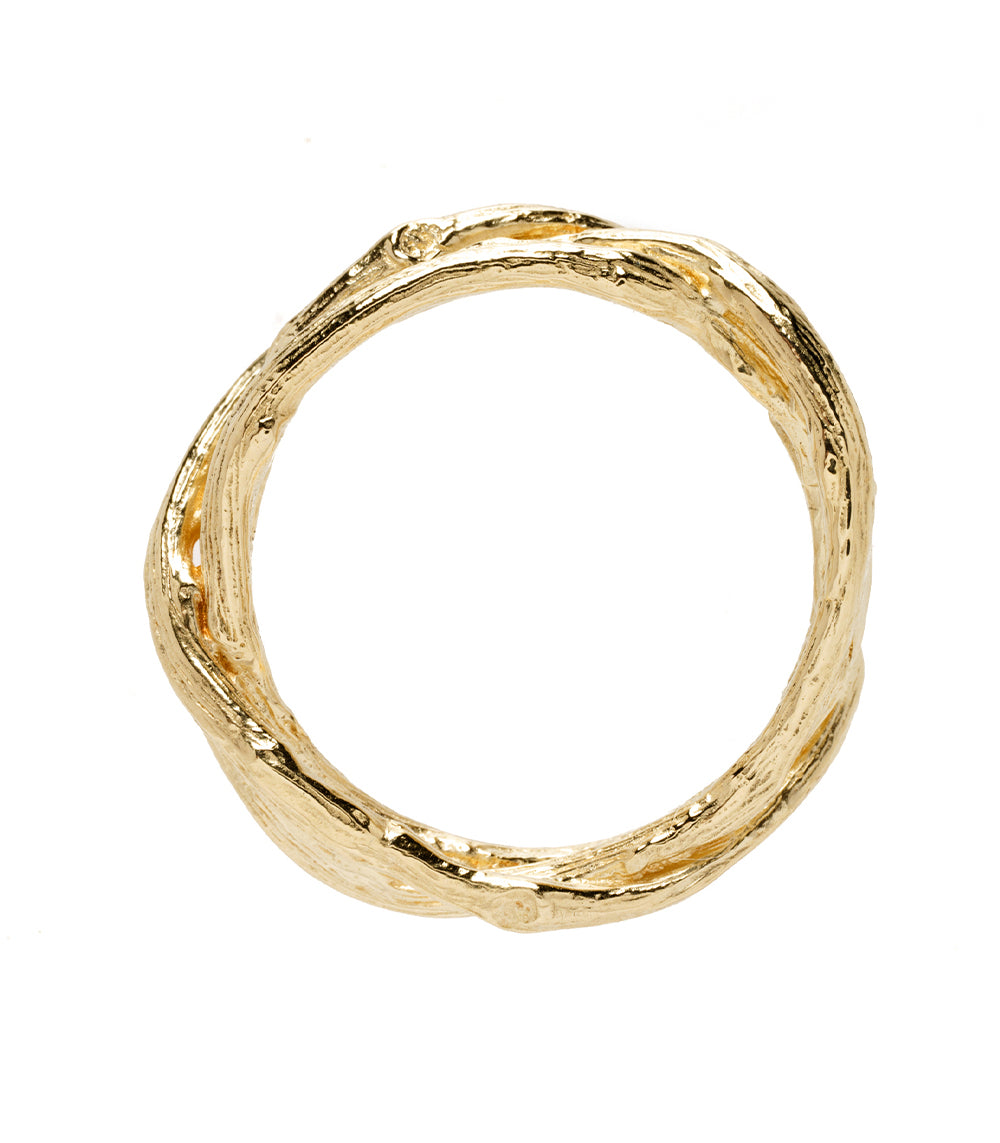 14K Gold Woven Branches Men's Wedding Band - Elegant & Durable Ring for Engagement, Anniversary & Special Occasions