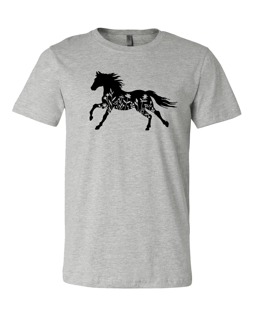 Floral Horse Print T-Shirt for Women - Perfect Gift for Horse Lovers & Country Style Fashion - Ideal for Riding, Ranch Days & Western Outfits