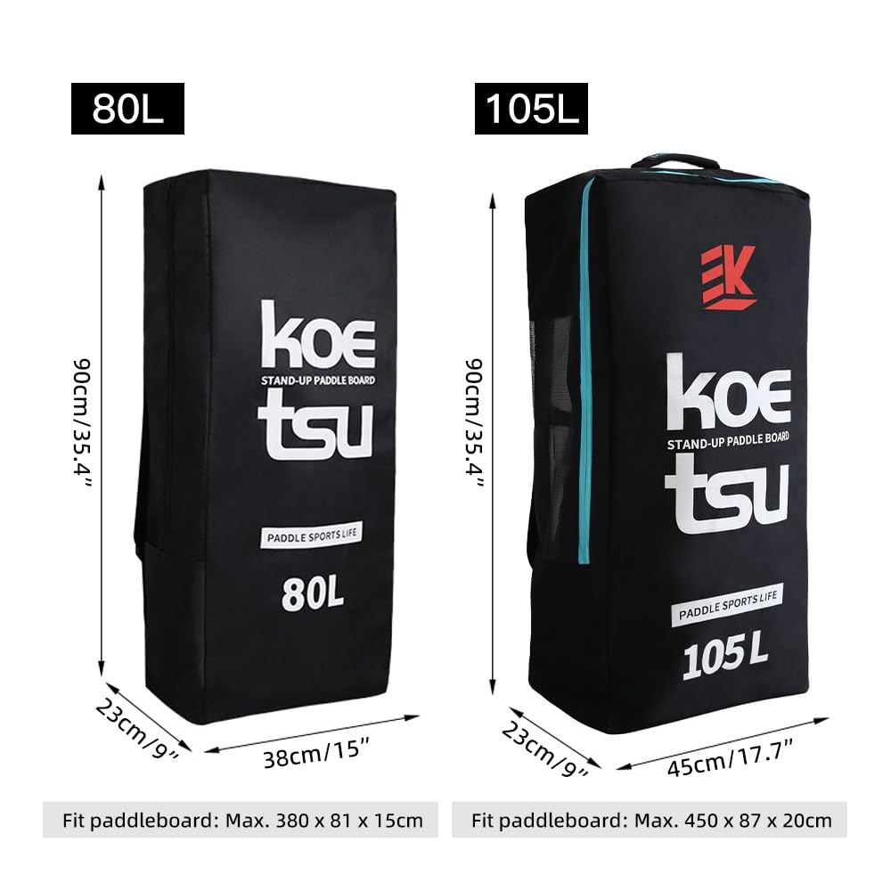 **80L/105L/125L Inflatable Paddleboard Backpack - Durable iSUP Travel Bag for Stand Up Paddle Boards | Waterproof & Lightweight Shoulder Backpack | Perfect for Beach, Lake & Outdoor Adventures**