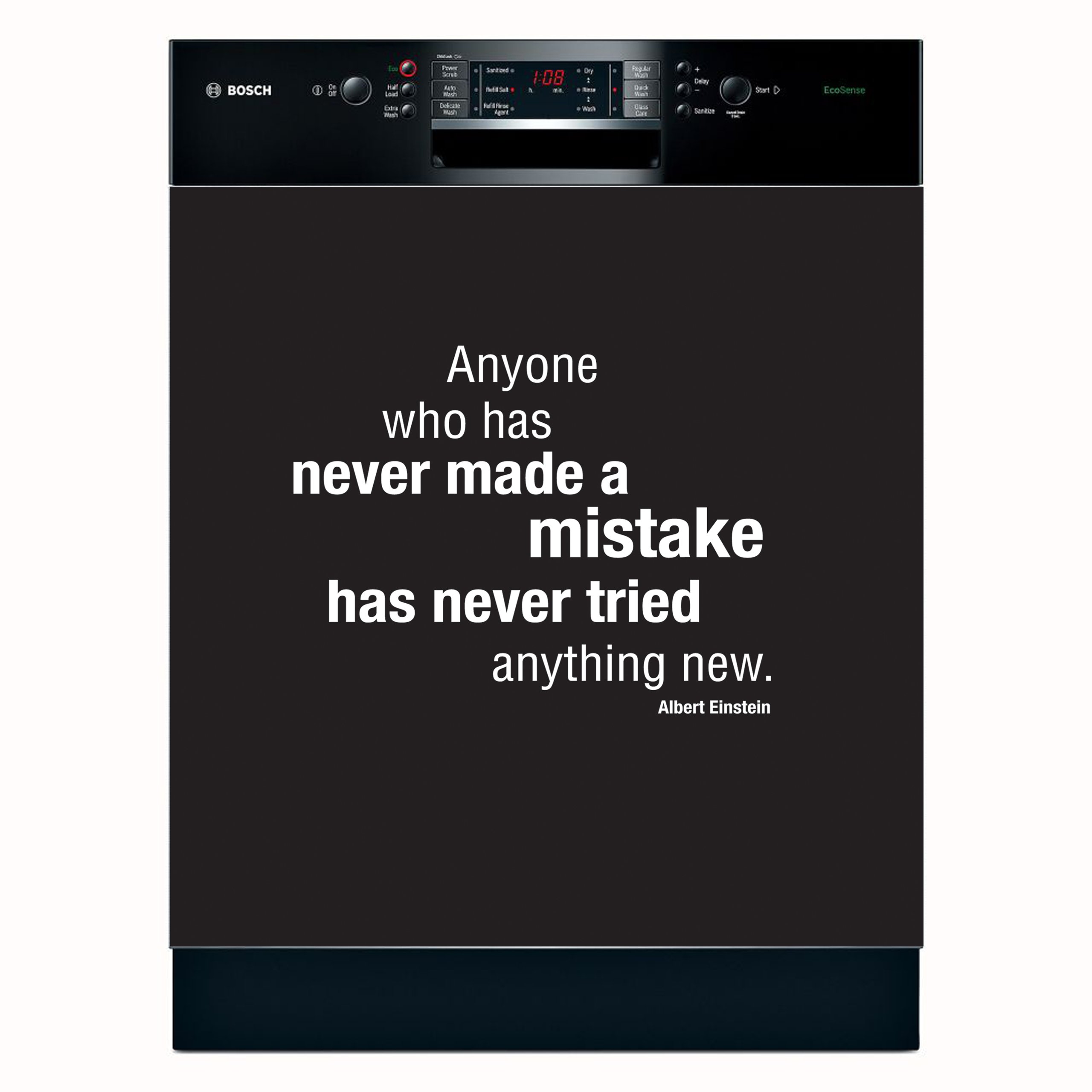 Einstein Kitchen Décor Magnetic Dishwasher Cover - Reusable Decal for Front Panel, 23.5” x 26” Decorative Dishwasher Magnet Cover - Perfect for Home, Office & Rental Property Kitchen Upgrades