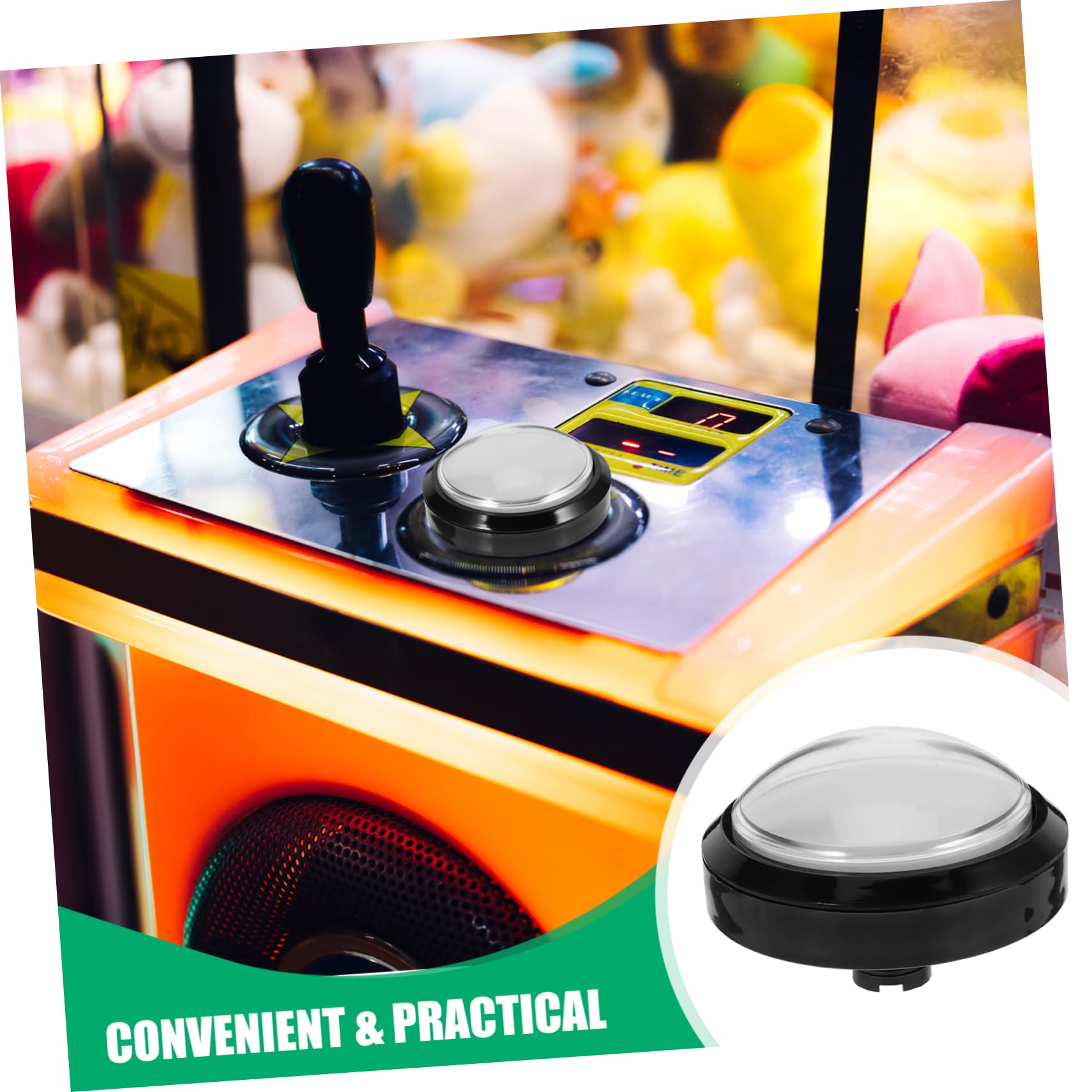 Replacement Push Button for Arcade Game Machines - Durable Plastic Gaming Button Accessory for DIY Repair & Custom Builds | Perfect for Arcade Cabinets, MAME Controllers & Retro Gaming Setups