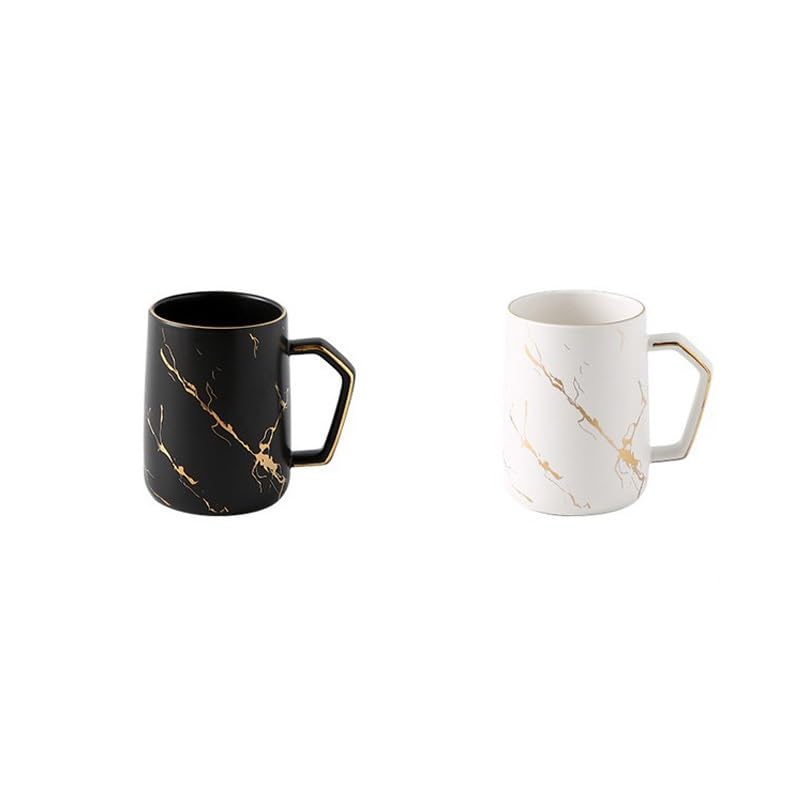 Marble Ceramic Gargle Cup with Handle - Elegant Brushing Cup for Couples & Household Use - Perfect for Bathroom, Vanity, and Travel Essentials
