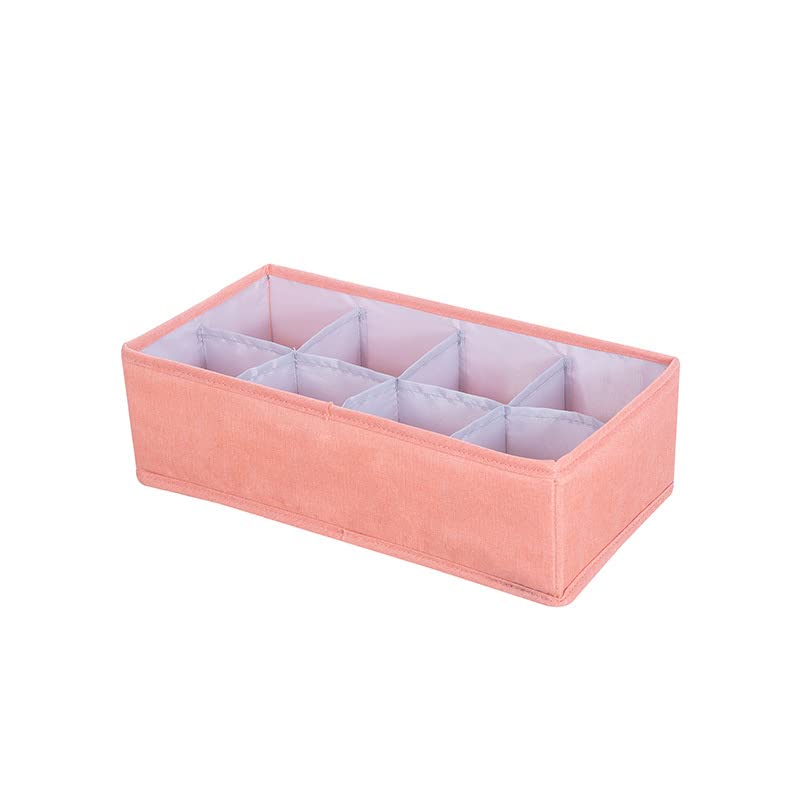 YEVYG Premium Foldable Closet Organizer for Socks, Bras & Underwear - 8 Slot Drawer Storage Box (Orange) | Space-Saving Dormitory & Home Organization Solution for Small Spaces