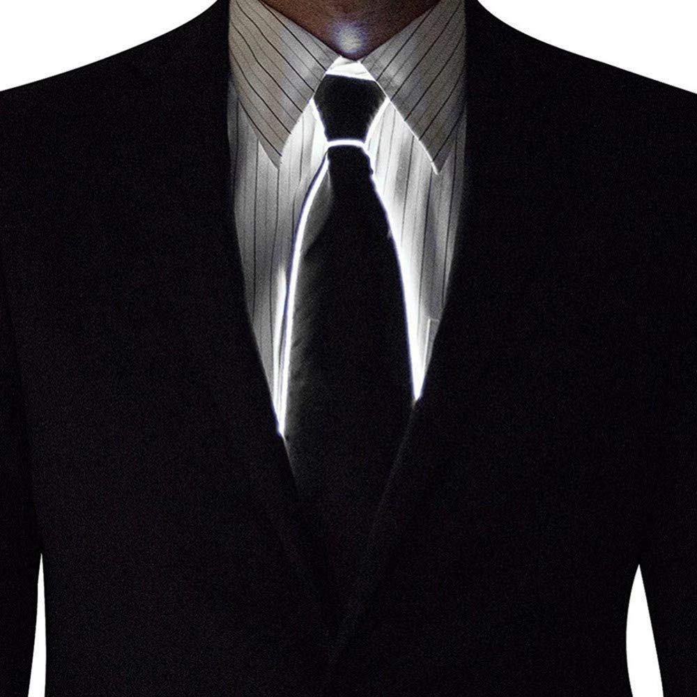 Glowing LED Light Up Tie for Men - Adjustable Flashing Necktie with Luminous Effects - Perfect for Parties, Raves, Halloween & Special Events