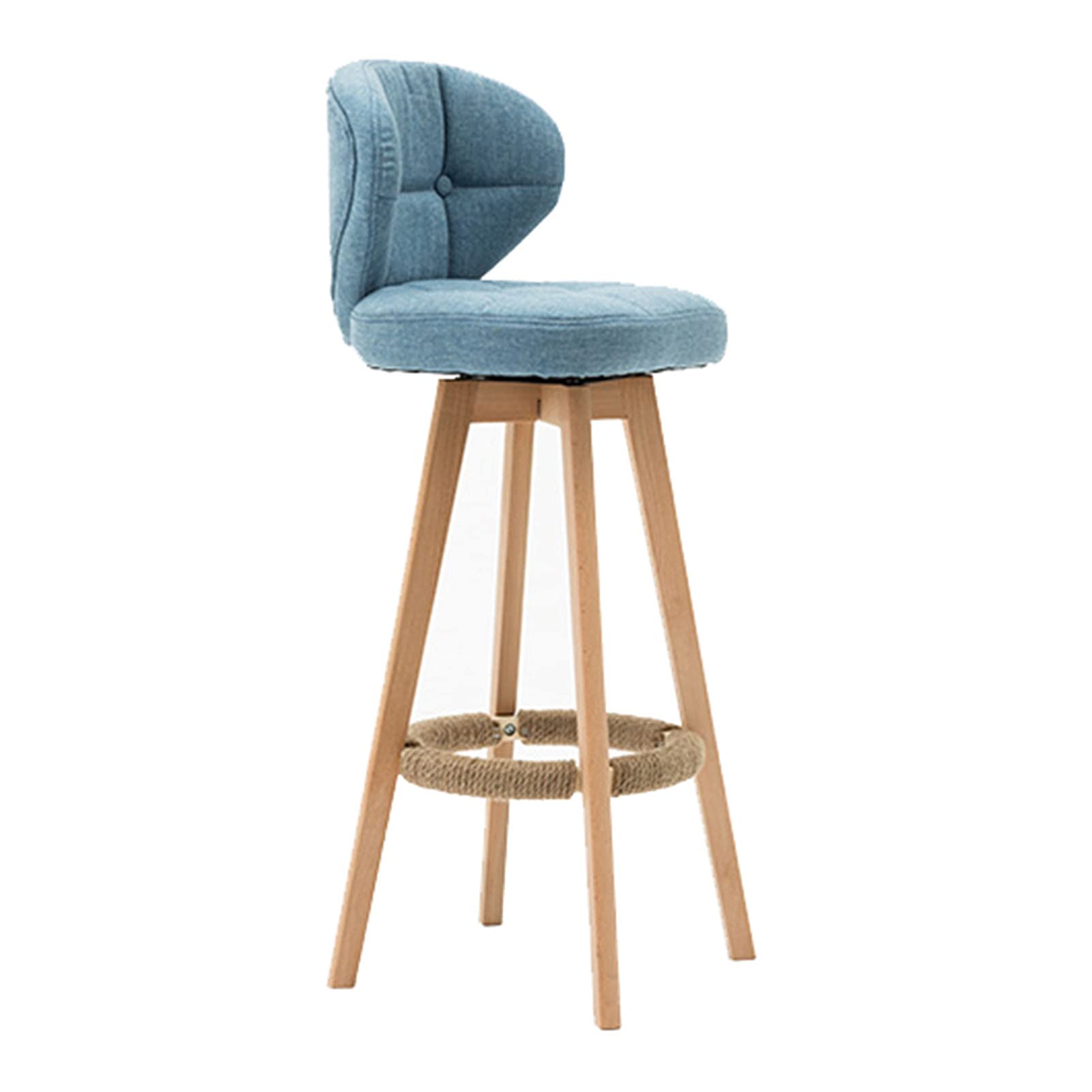 LIYANLCX Swivel Bar Stools with Wood Frame - Counter Height Barstools for Kitchen, Breakfast Nook & Home Bar - Blue - Perfect for Dining, Entertaining & Small Spaces