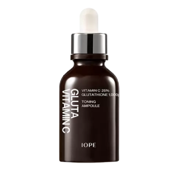 IOPE Gluta Vitamin C Toning Ampoule - Brightening Serum for Dark Spots & Dull Skin | Korean Skincare for Hyperpigmentation & Even Tone | Perfect for Morning & Night Routine