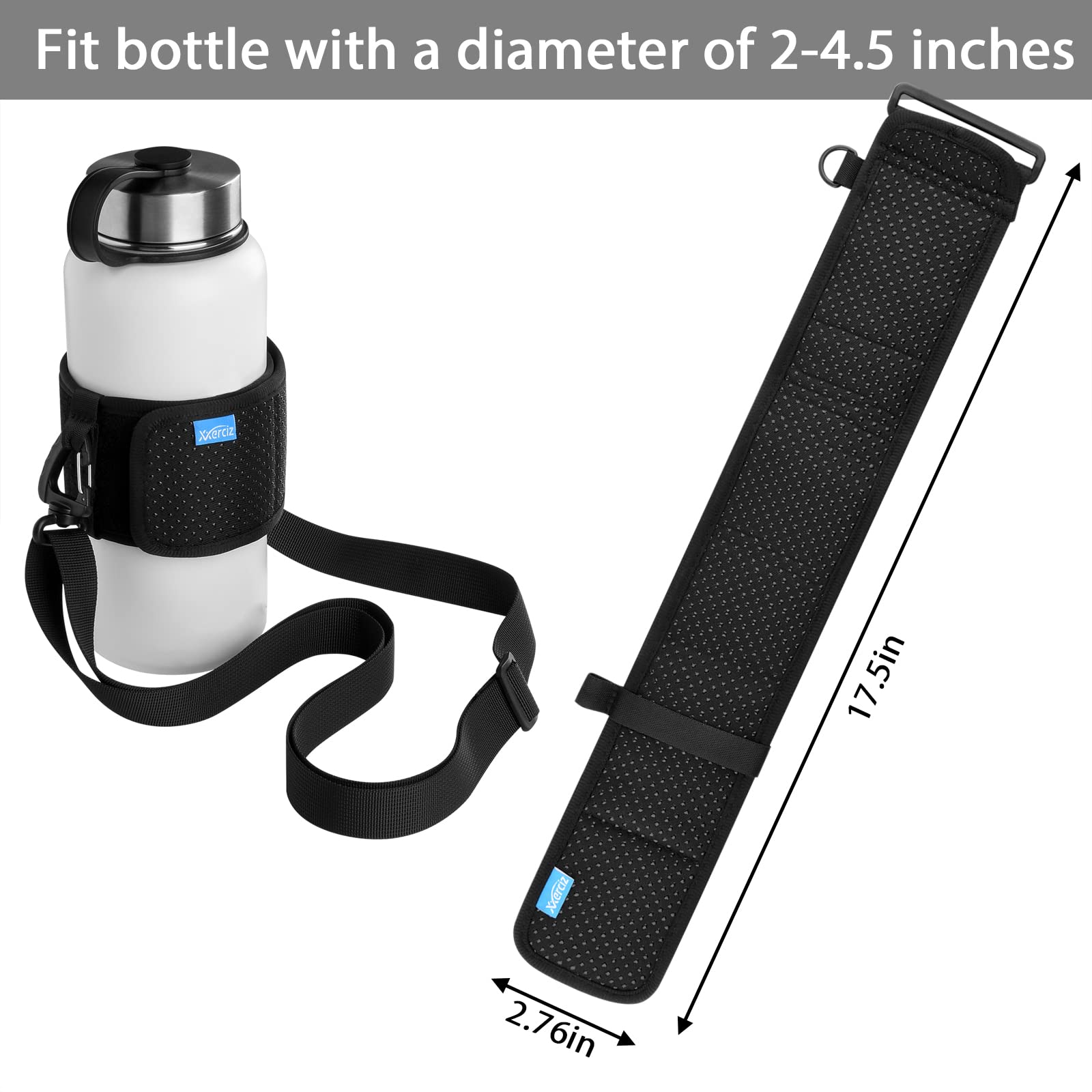 Adjustable Shoulder Strap Water Bottle Carrier - Universal Bottle Sling for Hiking, Walking, Camping & Outdoor Activities - Perfect for Gym, Travel & Sports Hydration