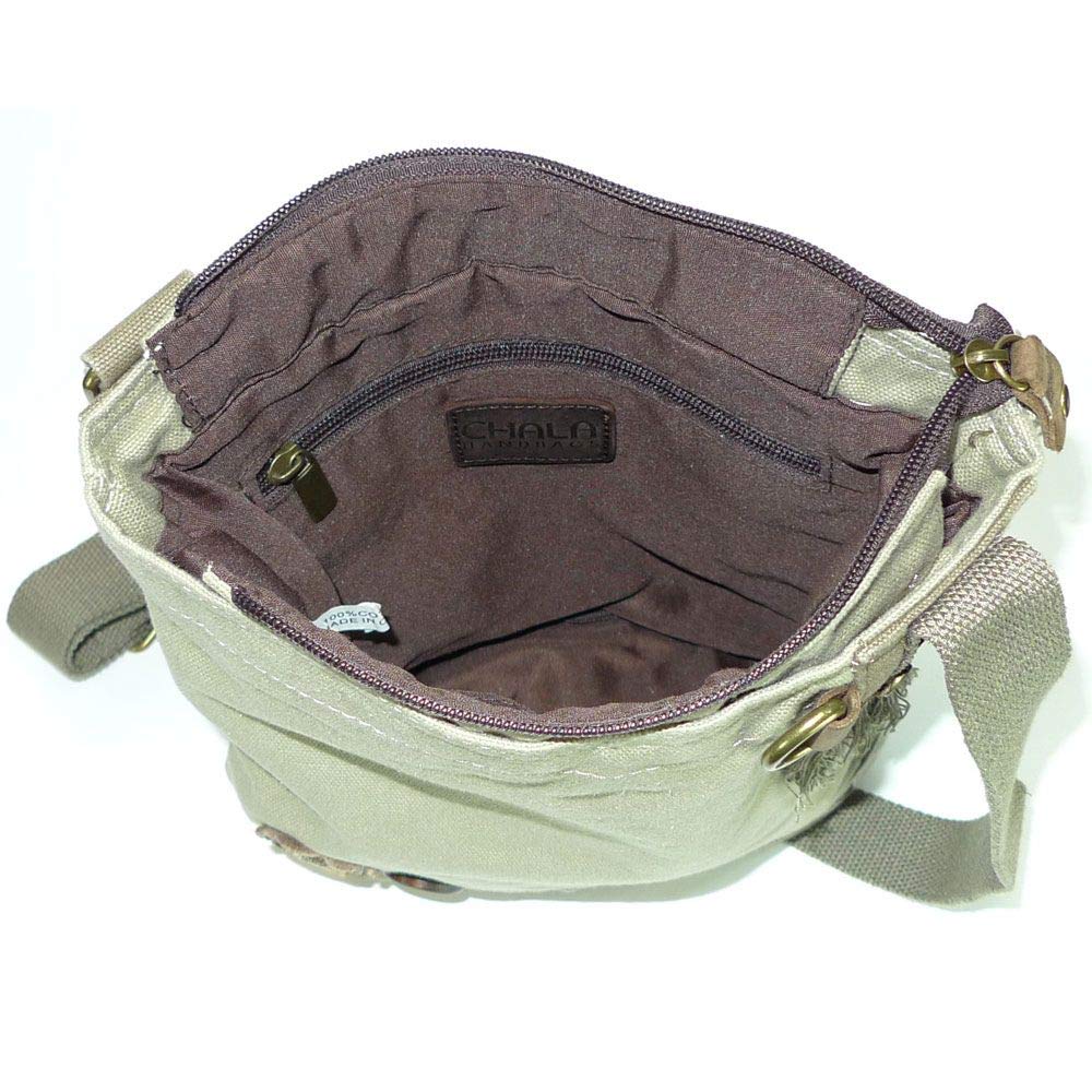 Chala Patch Cross-Body Women's Handbag - Sand Canvas Messenger Purse for Women | Stylish Shoulder Bag for Work, Travel & Everyday Use