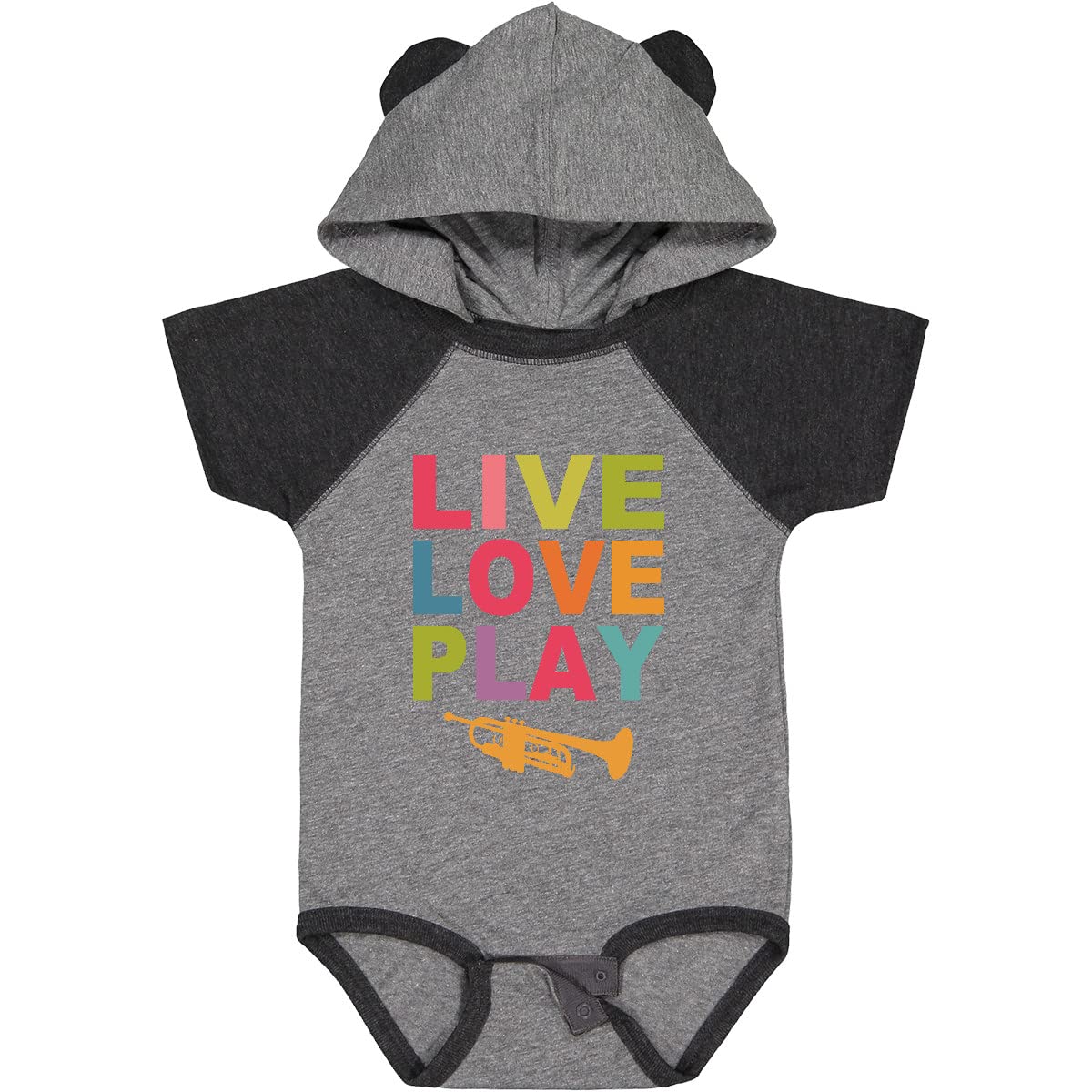 Inktastic Live Love Play The Trumpet Baby Bodysuit - Cute Musical Infant Onesie for Trumpet Players & Music Lovers - Perfect for Concerts, Band Practice & Photo Shoots