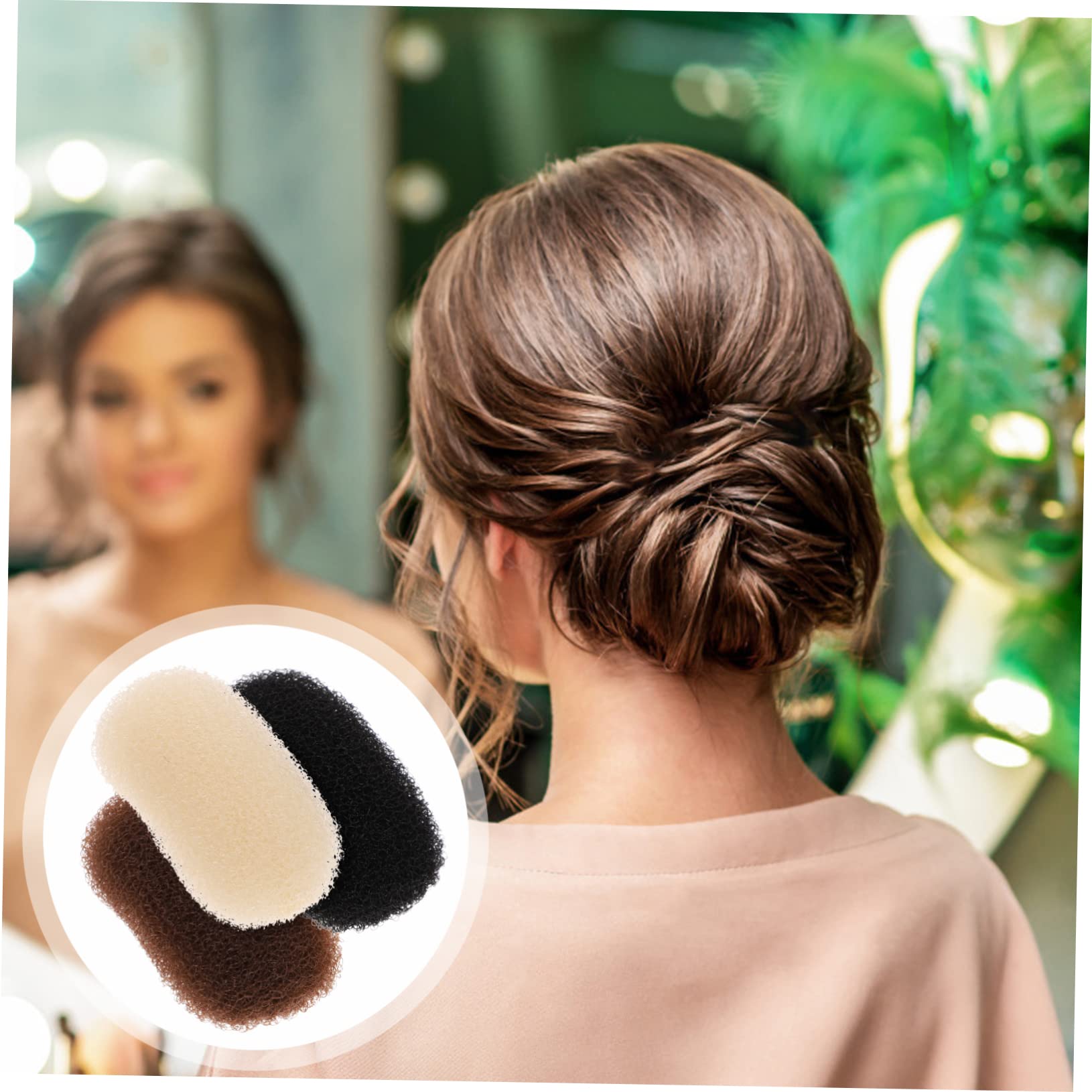 BIUDECO 3pcs Women's Volumizing Hair Bump Inserts - Hair Styling Clips for Updos, Weddings & Parties (Beige) - Perfect for Work, Special Events & Everyday Hairstyling